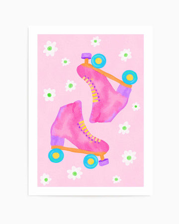 Roller Skates Pink by Baroo Bloom | Art Print from Olive et Oriel where you can shop wallpaper and artworks online