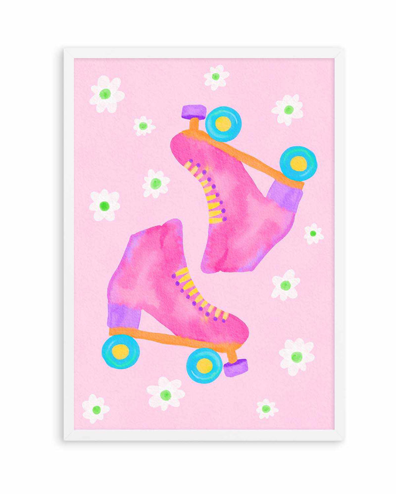 Roller Skates Pink by Baroo Bloom | Art Print