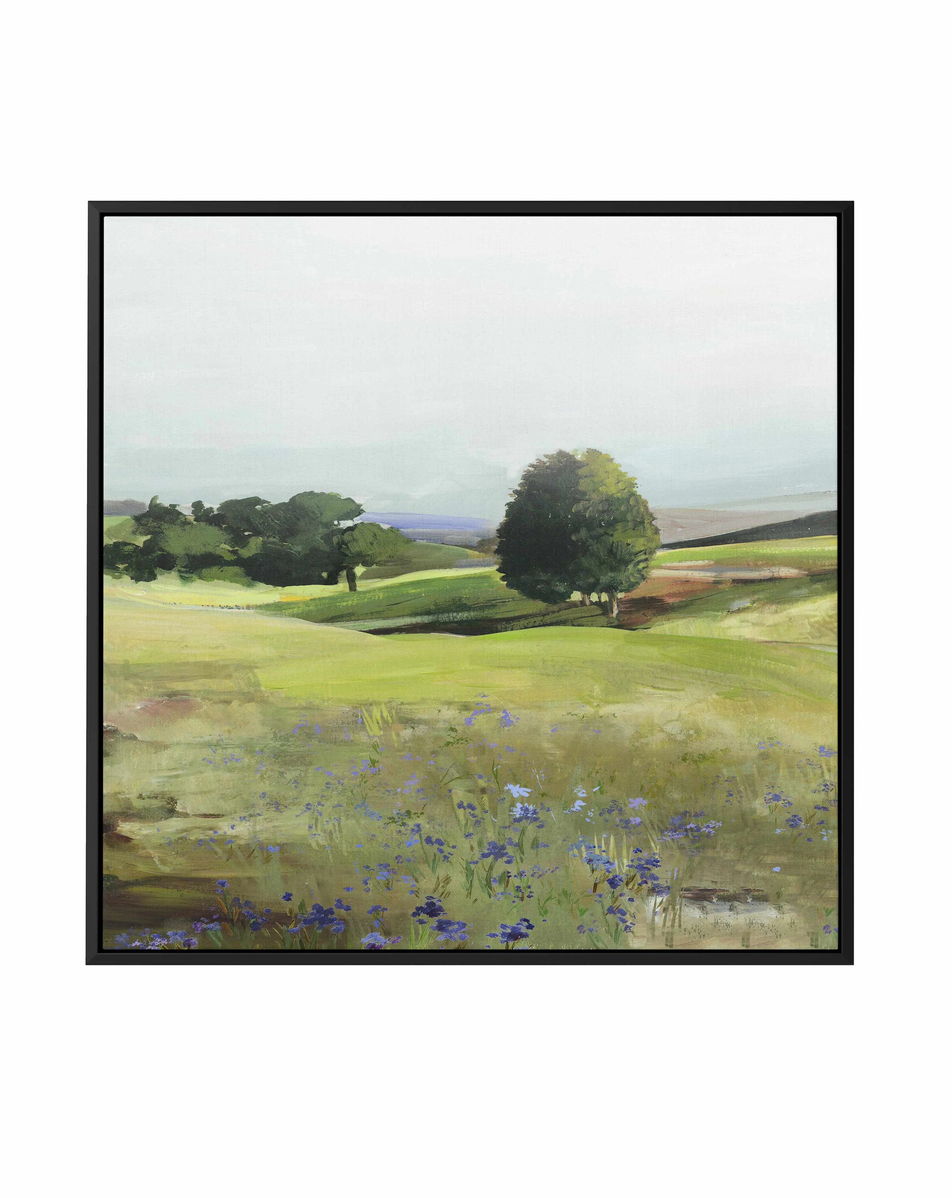 Rolling Green Left SQ | Framed Canvas Art Print from Olive et Oriel where you can shop wallpaper and artworks online