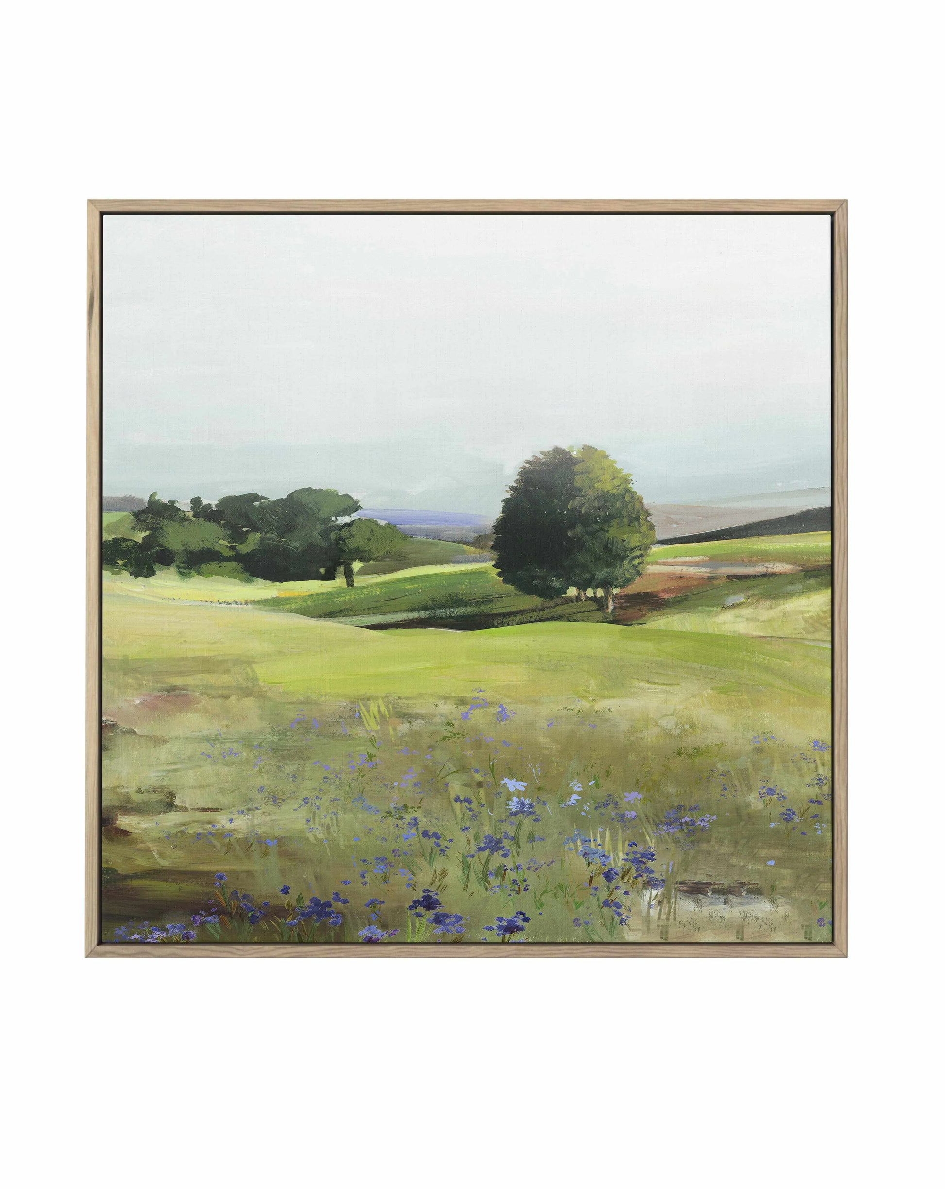 Rolling Green Left SQ | Framed Canvas Art Print from Olive et Oriel where you can shop wallpaper and artworks online