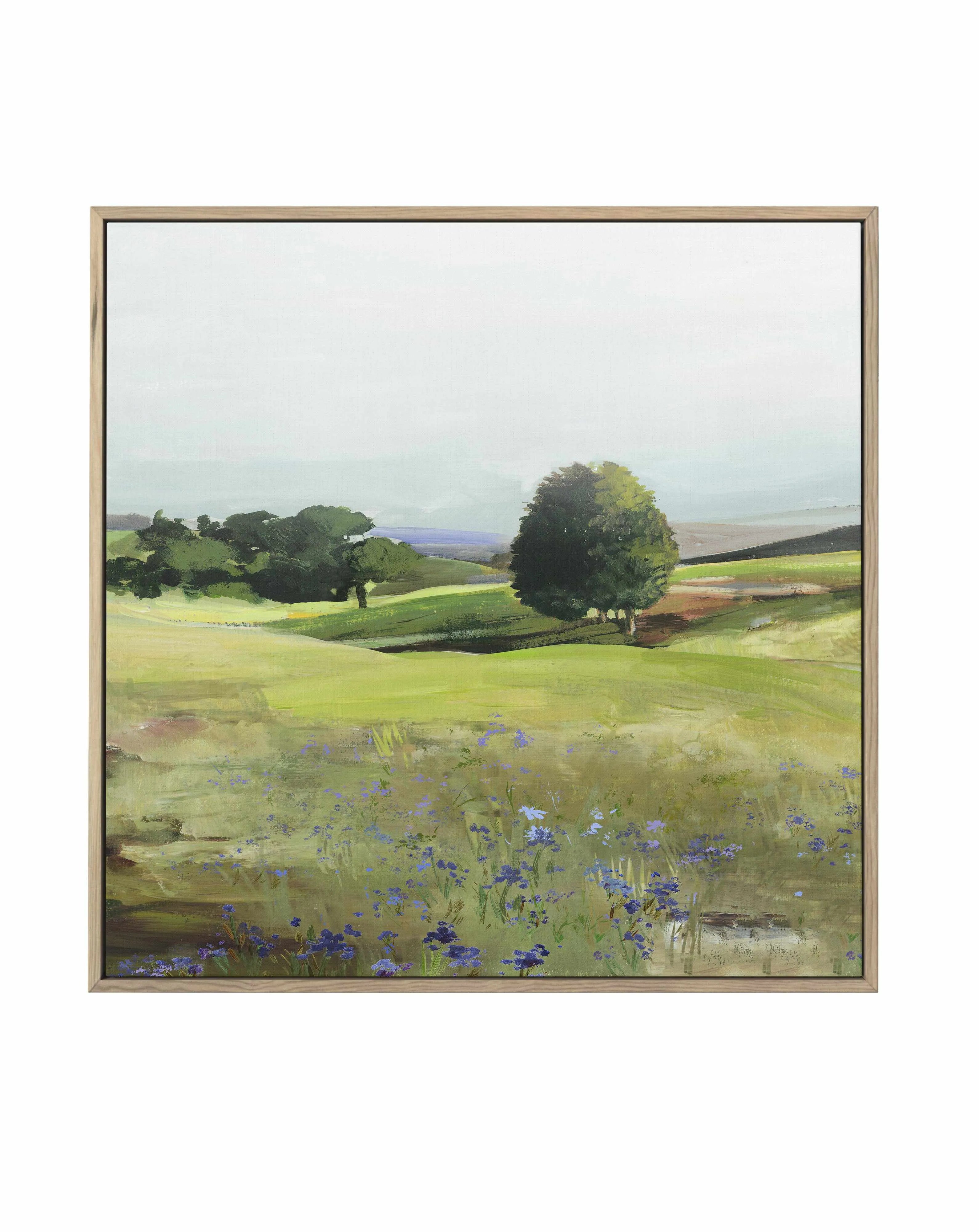 Rolling Green Left SQ | Framed Canvas Art Print from Olive et Oriel where you can shop wallpaper and artworks online