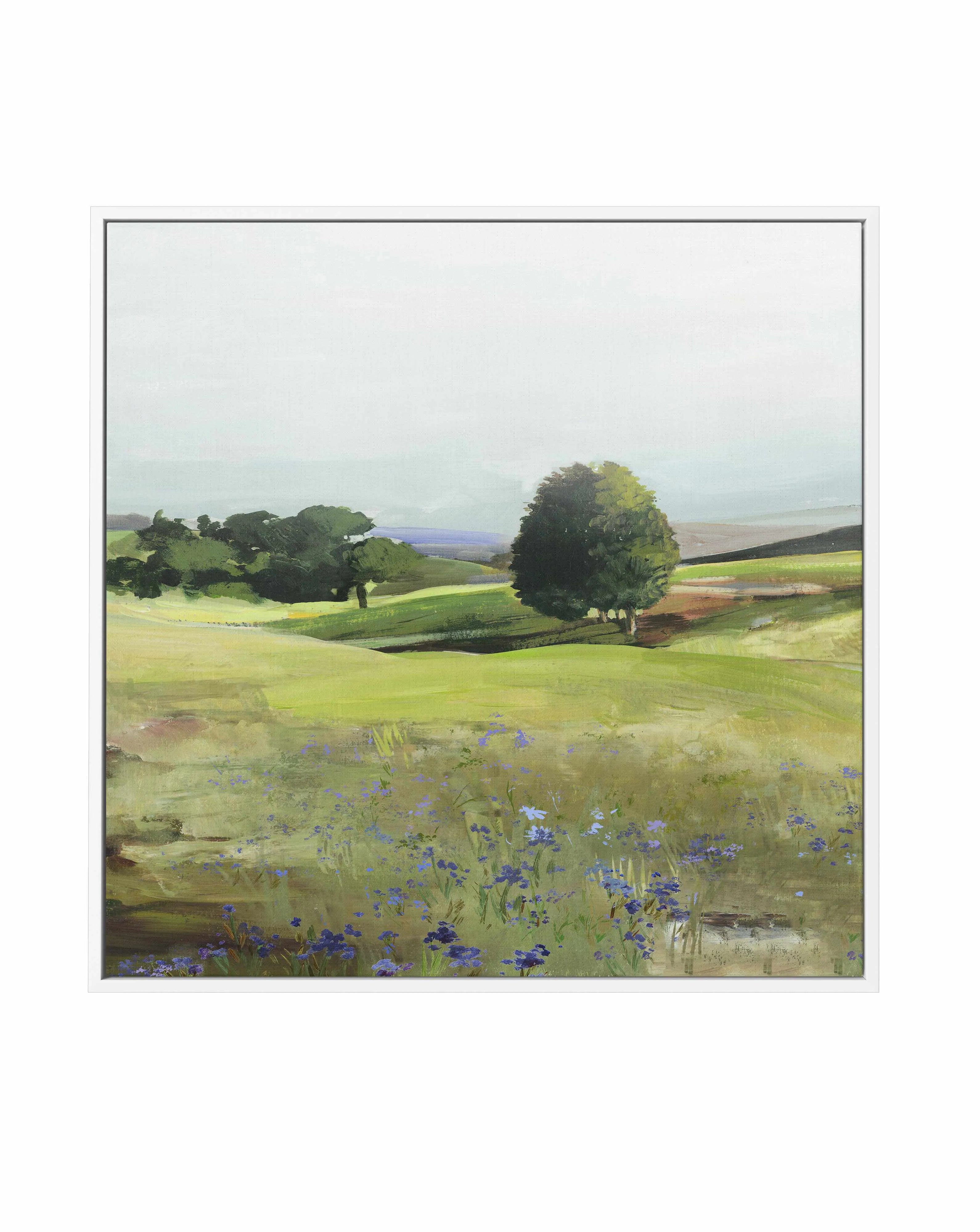 Rolling Green Left SQ | Framed Canvas Art Print from Olive et Oriel where you can shop wallpaper and artworks online