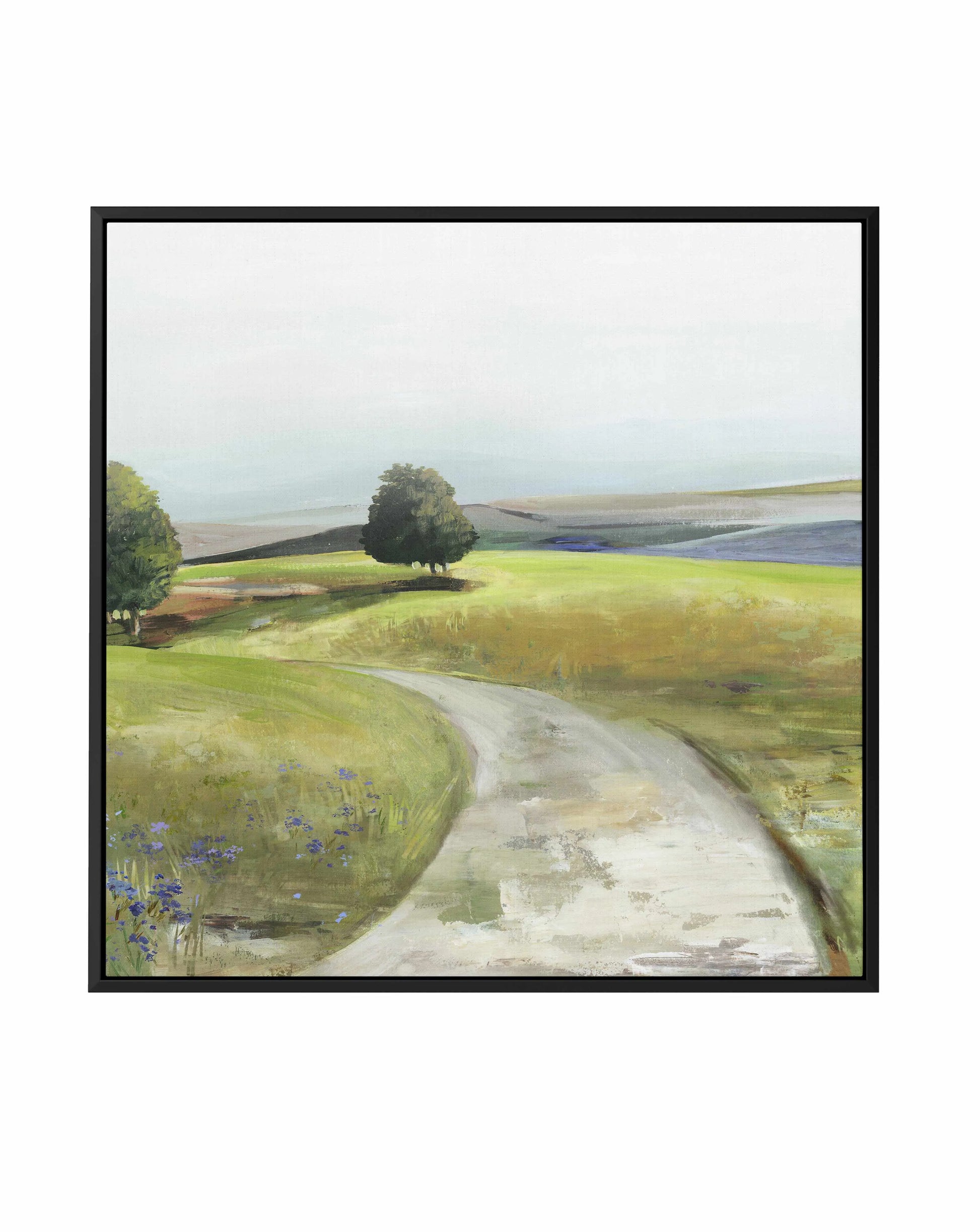 Rolling Green Right SQ | Framed Canvas Art Print from Olive et Oriel where you can shop wallpaper and artworks online