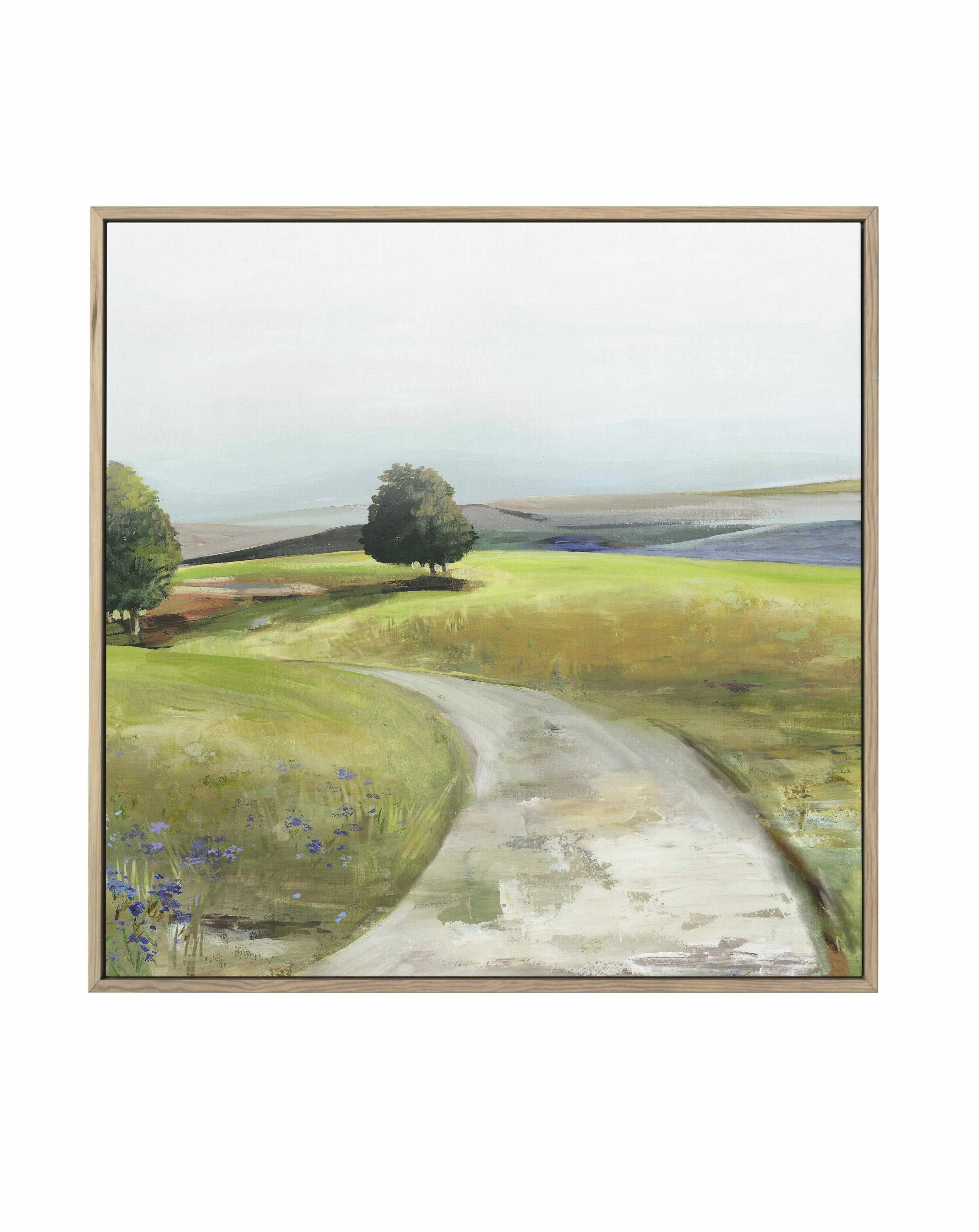 Rolling Green Right SQ | Framed Canvas Art Print from Olive et Oriel where you can shop wallpaper and artworks online