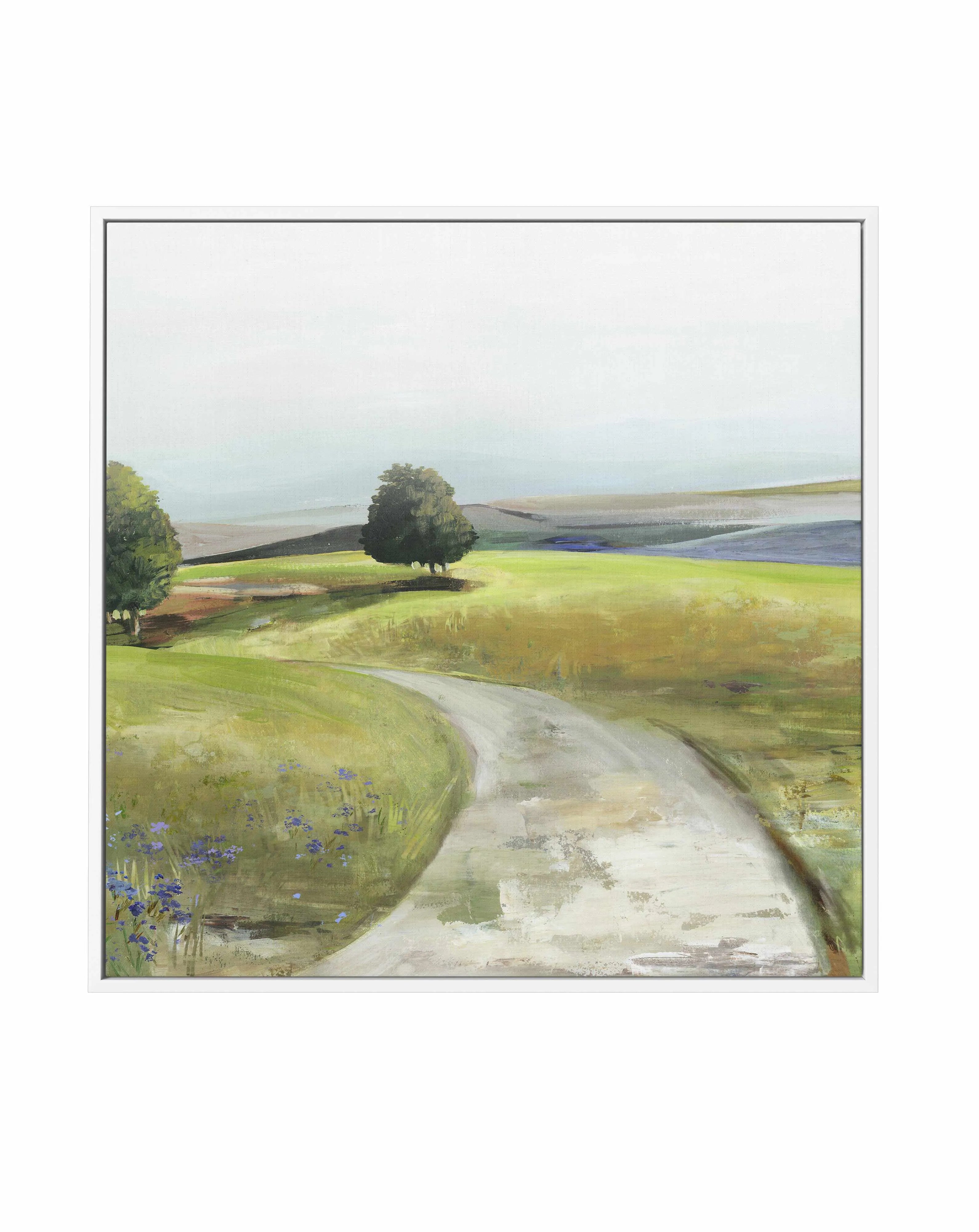 Rolling Green Right SQ | Framed Canvas Art Print from Olive et Oriel where you can shop wallpaper and artworks online