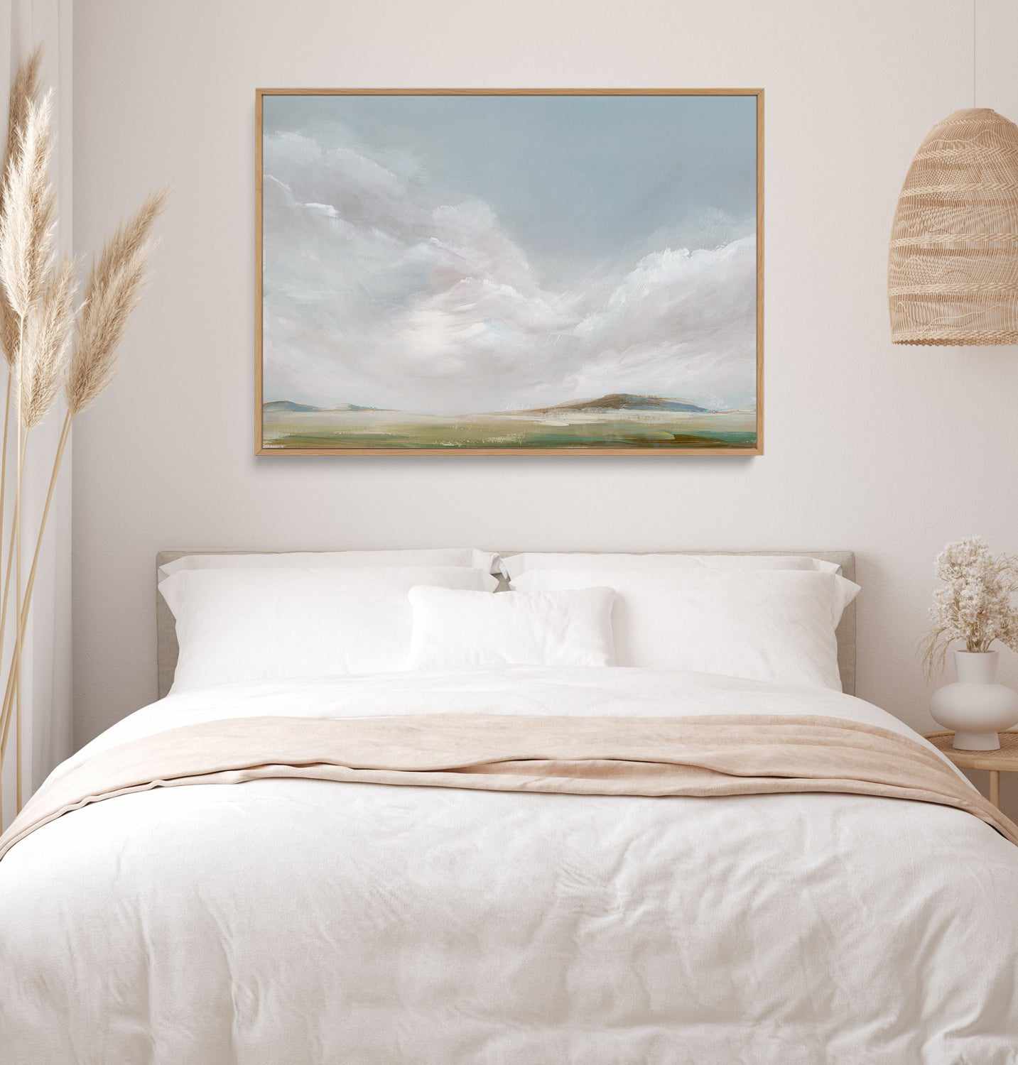 Rolling Pink Clouds | Framed Canvas Art Print