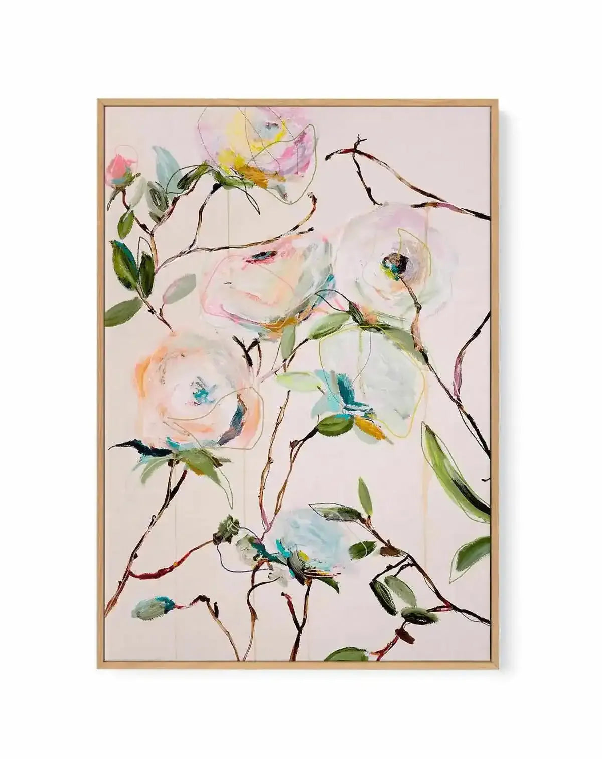 Rose Floral by Leigh Viner | Framed Canvas Art Print from Olive et Oriel where you can shop wallpaper and artworks online