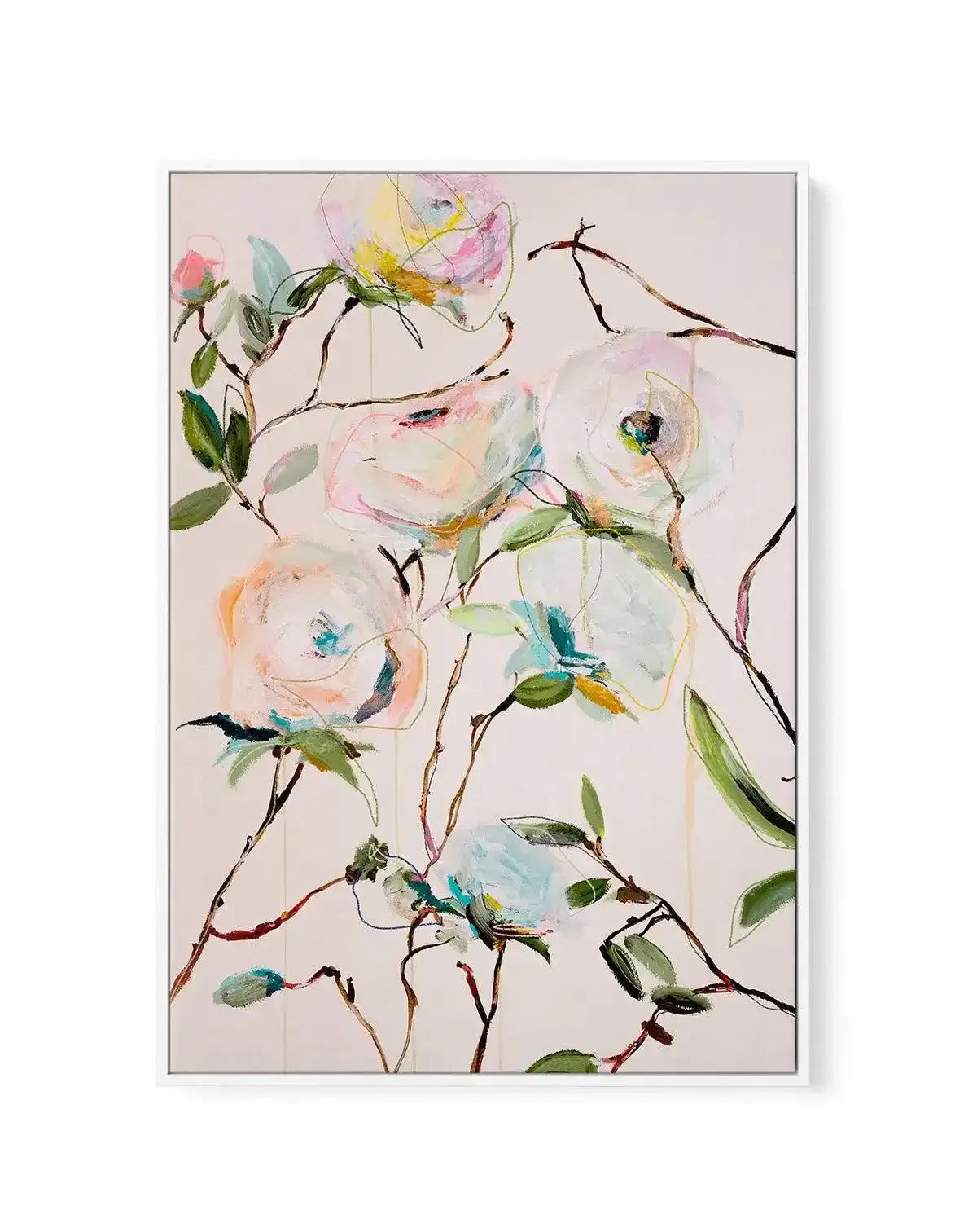 Rose Floral by Leigh Viner | Framed Canvas-CANVAS-You can shop wall art online with Olive et Oriel for everything from abstract art to fun kids wall art. Our beautiful modern art prints and canvas art are available from large canvas prints to wall art paintings and our proudly Australian artwork collection offers only the highest quality framed large wall art and canvas art Australia - You can buy fashion photography prints or Hampton print posters and paintings on canvas from Olive et Oriel and