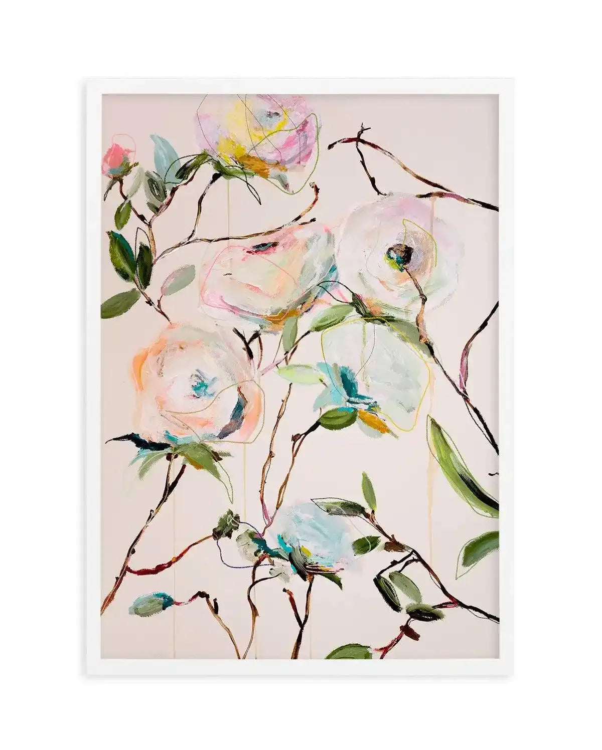Rose Floral by Leigh Viner Art Print-PRINT-Olive et Oriel-Leigh Viner-A5 | 5.8" x 8.3" | 14.8 x 21cm-White-With White Border-Buy-Australian-Art-Prints-Online-with-Olive-et-Oriel-Your-Artwork-Specialists-Austrailia-Decorate-With-Coastal-Photo-Wall-Art-Prints-From-Our-Beach-House-Artwork-Collection-Fine-Poster-and-Framed-Artwork