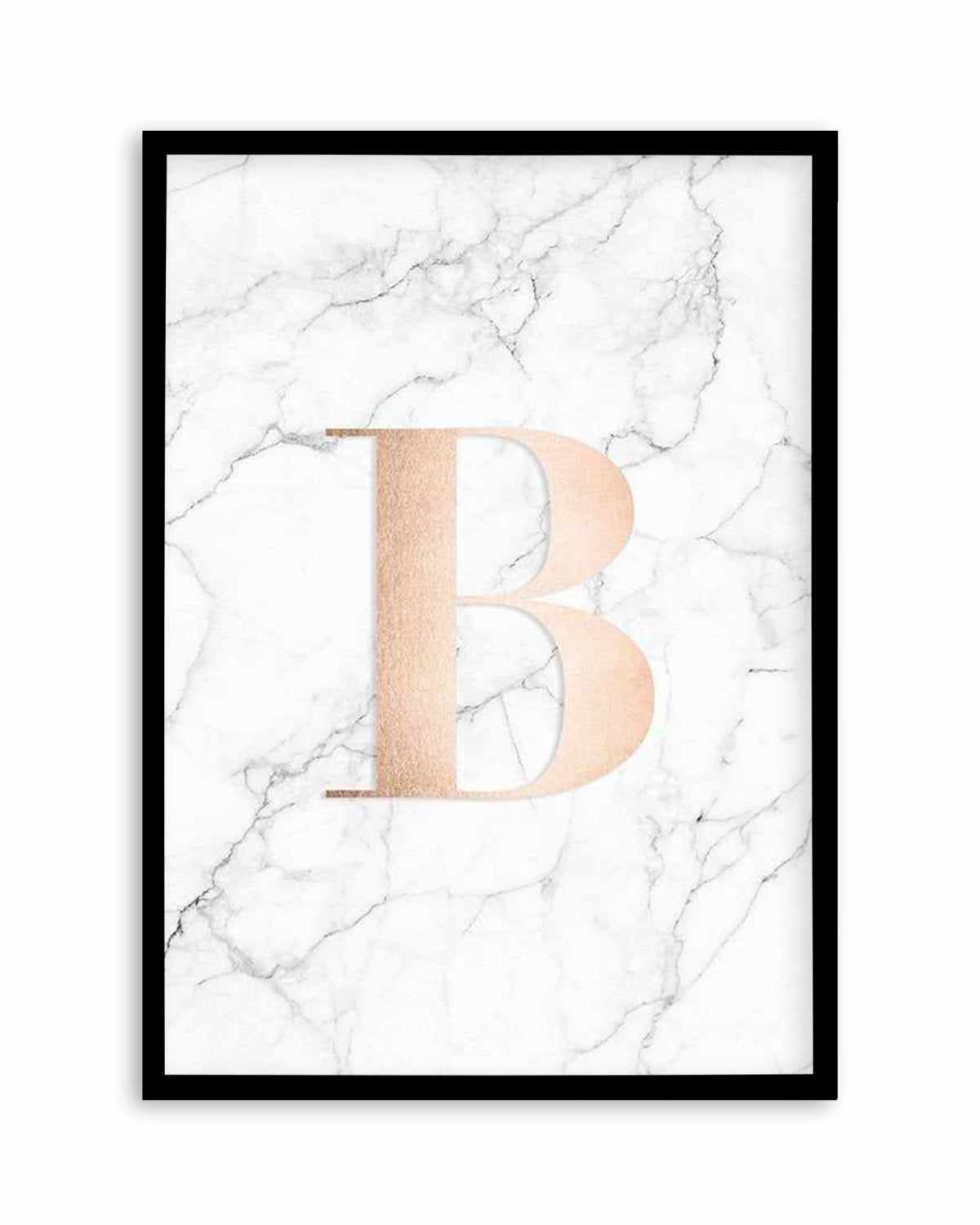 Rose Gold + Marble Custom Letter Art Print