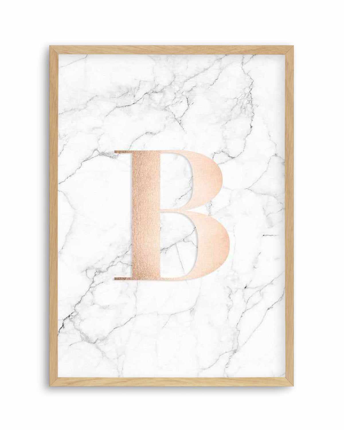 Rose Gold + Marble Custom Letter Art Print