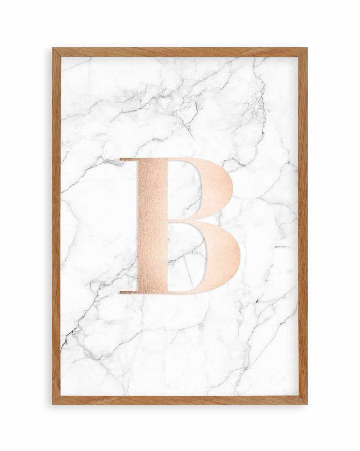 Rose Gold + Marble Custom Letter Art Print