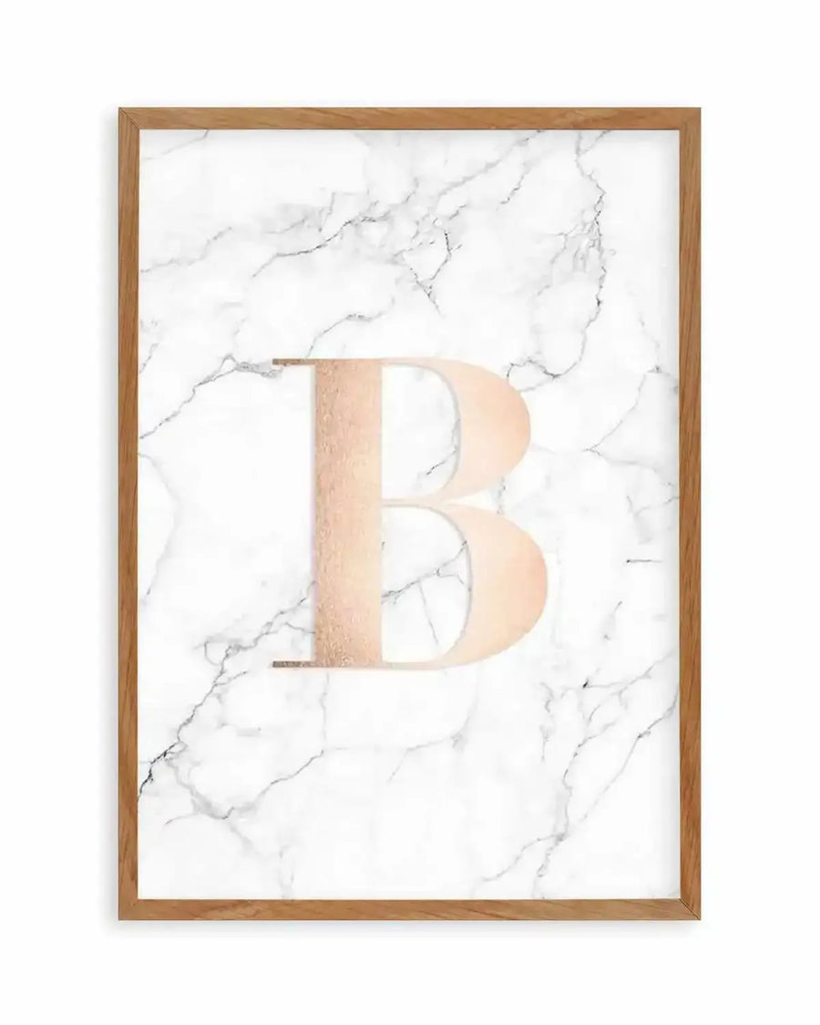 Rose Gold + Marble Custom Letter Art Print from Olive et Oriel where you can shop wallpaper and artworks online