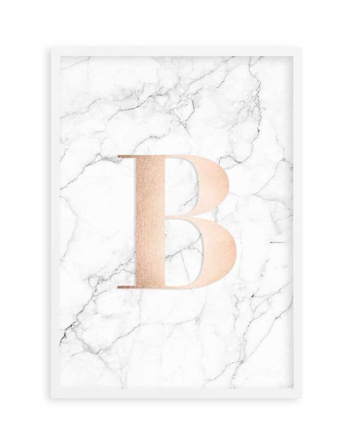 Rose Gold + Marble Custom Letter Art Print