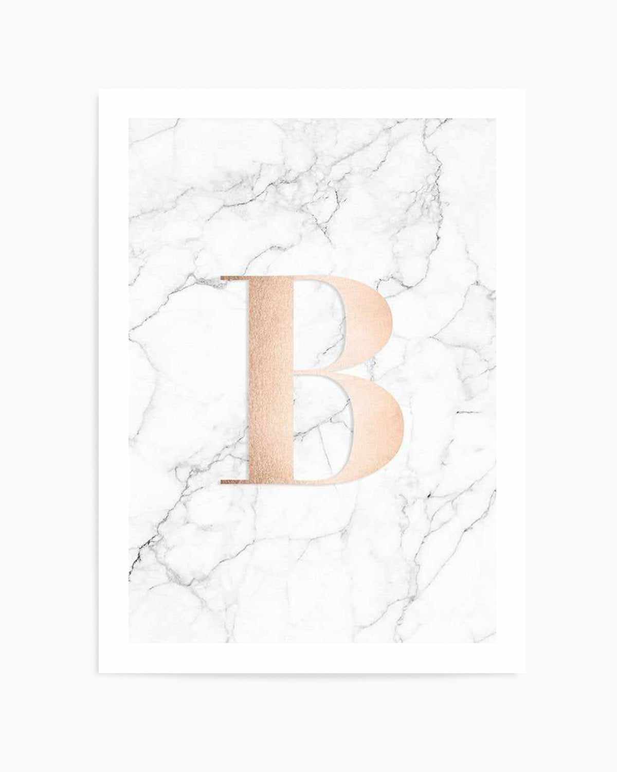 Rose Gold + Marble Custom Letter Art Print