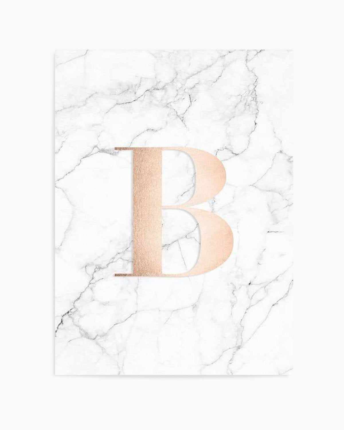 Rose Gold + Marble Custom Letter Art Print