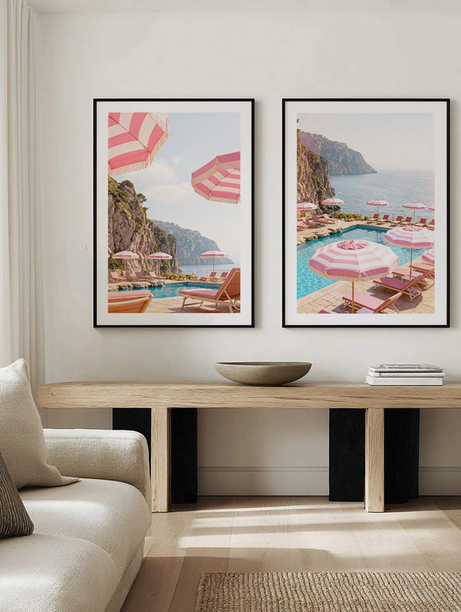 Rose Riviera I & II Art Print Set of 2 | Matching Wall Art