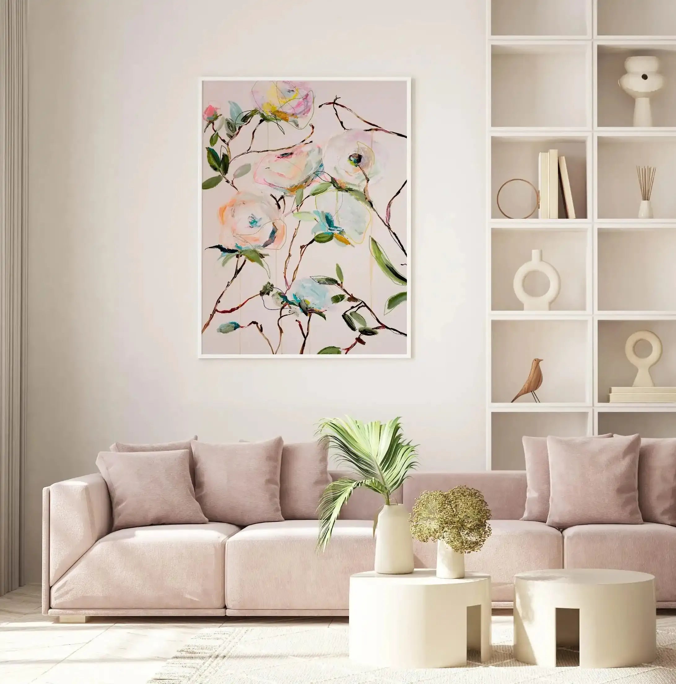 Rose Floral by Leigh Viner Art Print-PRINT-Olive et Oriel-Leigh Viner-Buy-Australian-Art-Prints-Online-with-Olive-et-Oriel-Your-Artwork-Specialists-Austrailia-Decorate-With-Coastal-Photo-Wall-Art-Prints-From-Our-Beach-House-Artwork-Collection-Fine-Poster-and-Framed-Artwork