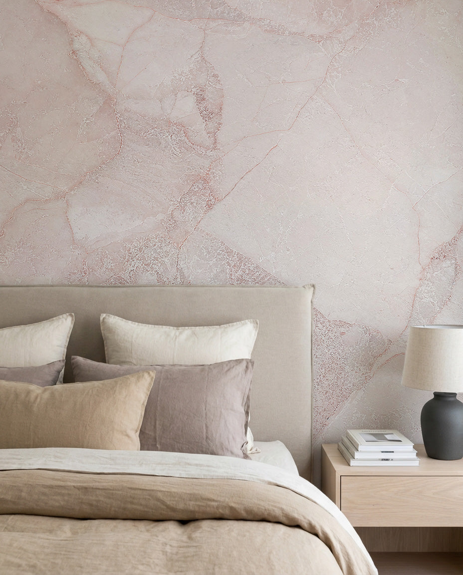 Rose Pink Marble Mural Wallpaper
