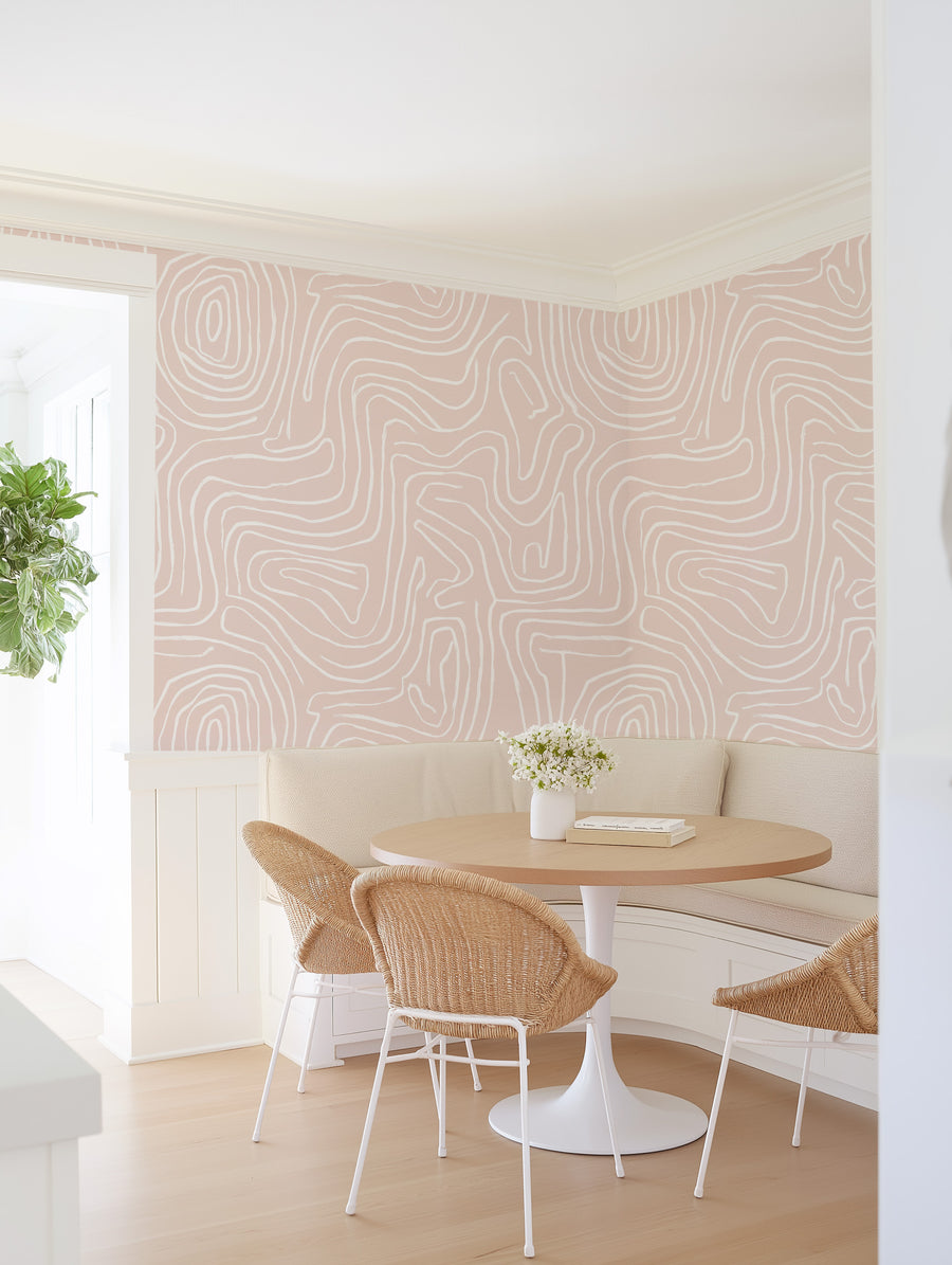 Rosé Reverie in Pink Wallpaper from Olive et Oriel where you can shop wallpaper and artworks online