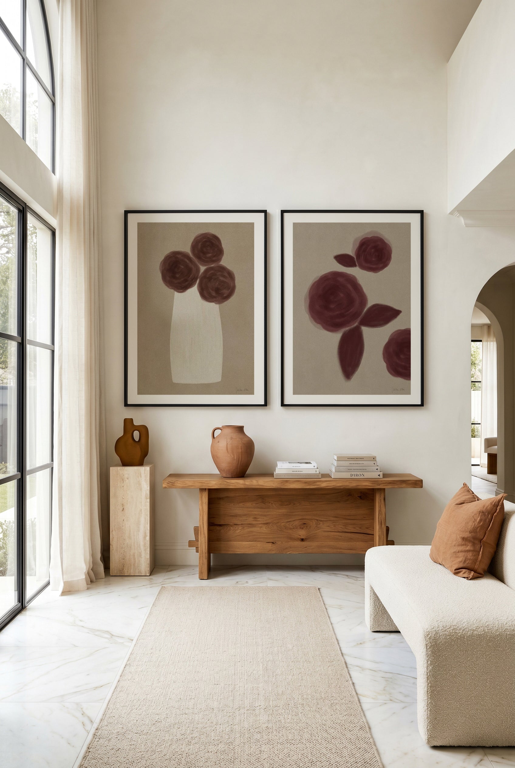 Roses No 1 & 2 by Julita Elbe Art Print Set of 2 | Matching Wall Art