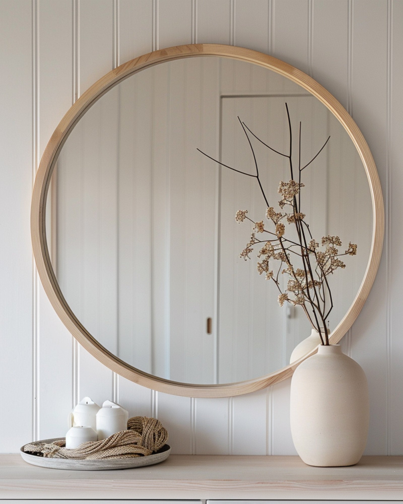 Round Oak Mirror