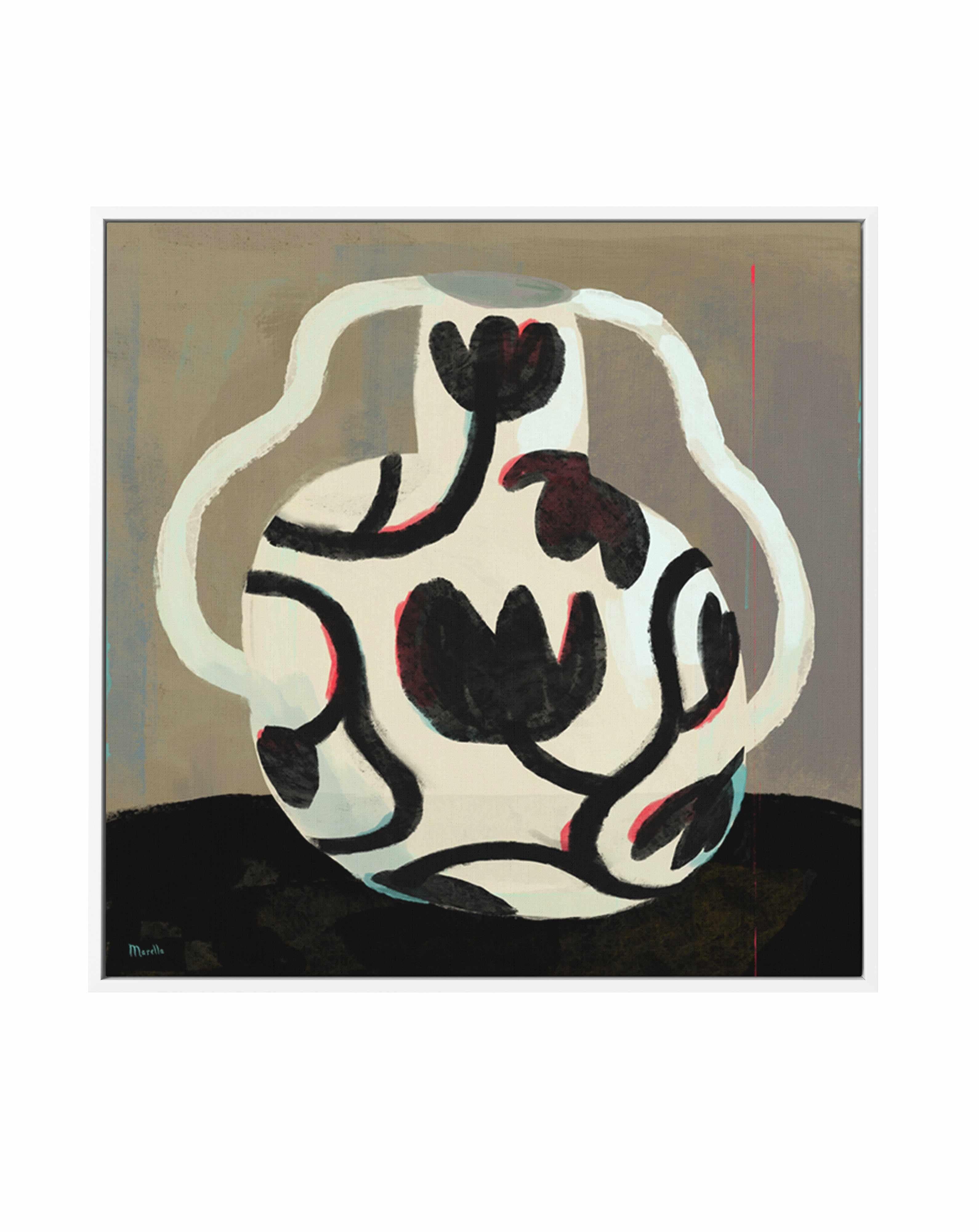Round Vase by Marco Marella | Framed Canvas Art Print from Olive et Oriel where you can shop wallpaper and artworks online
