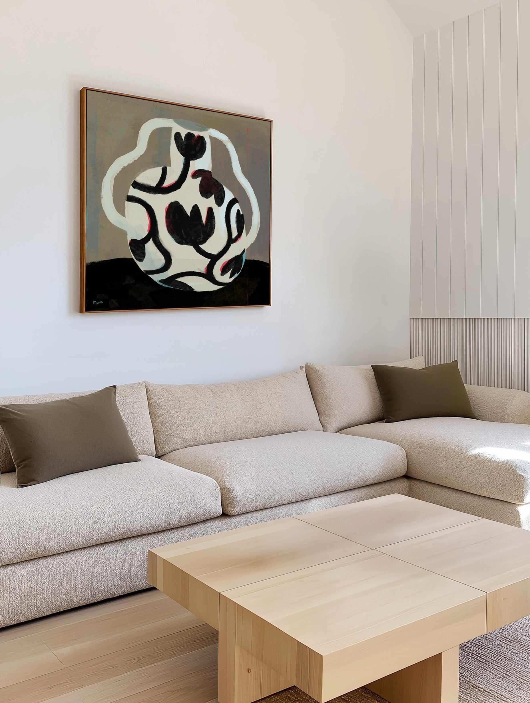 Round Vase by Marco Marella | Framed Canvas Art Print from Olive et Oriel where you can shop wallpaper and artworks online