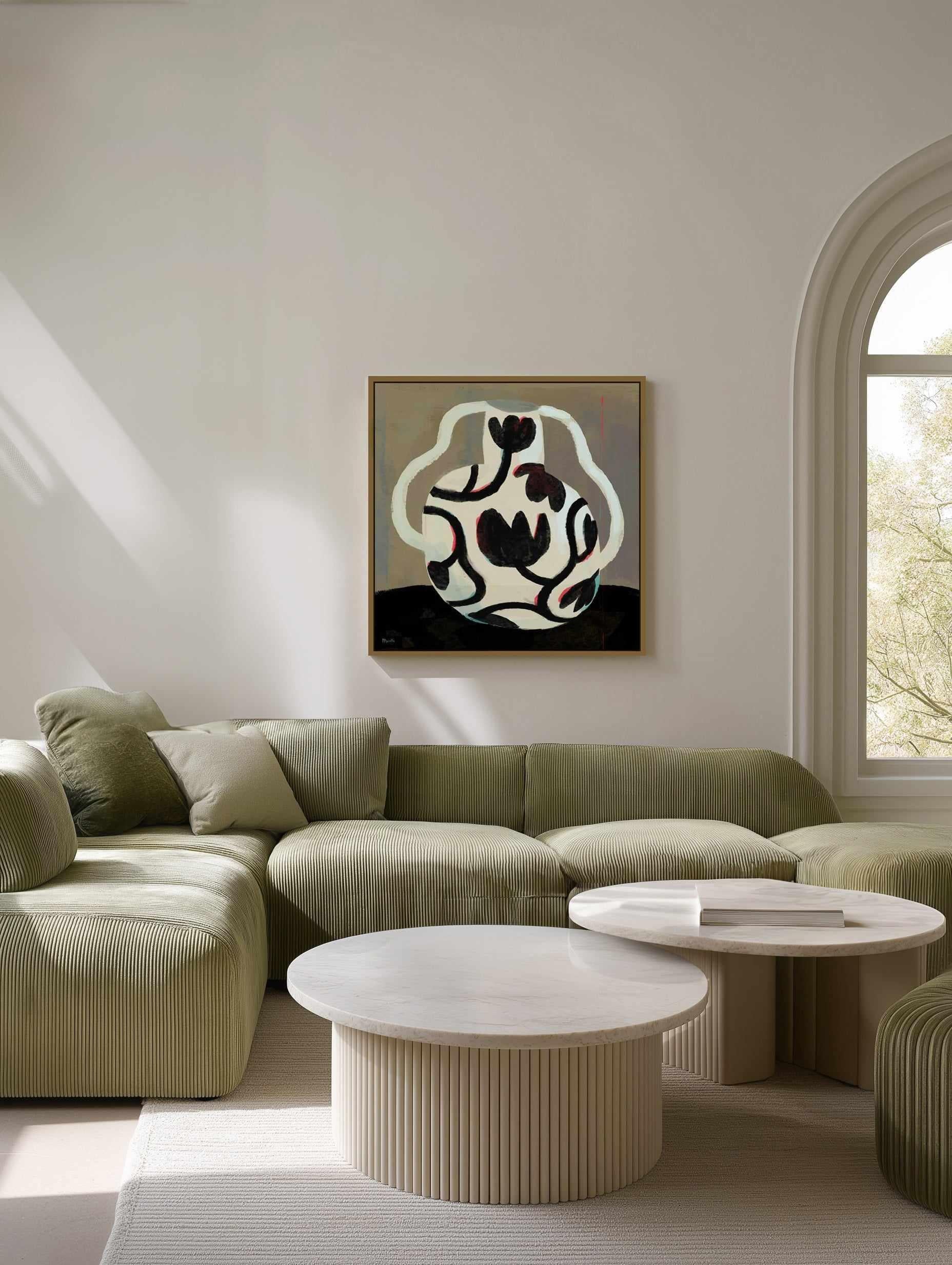 Round Vase by Marco Marella | Framed Canvas Art Print from Olive et Oriel where you can shop wallpaper and artworks online