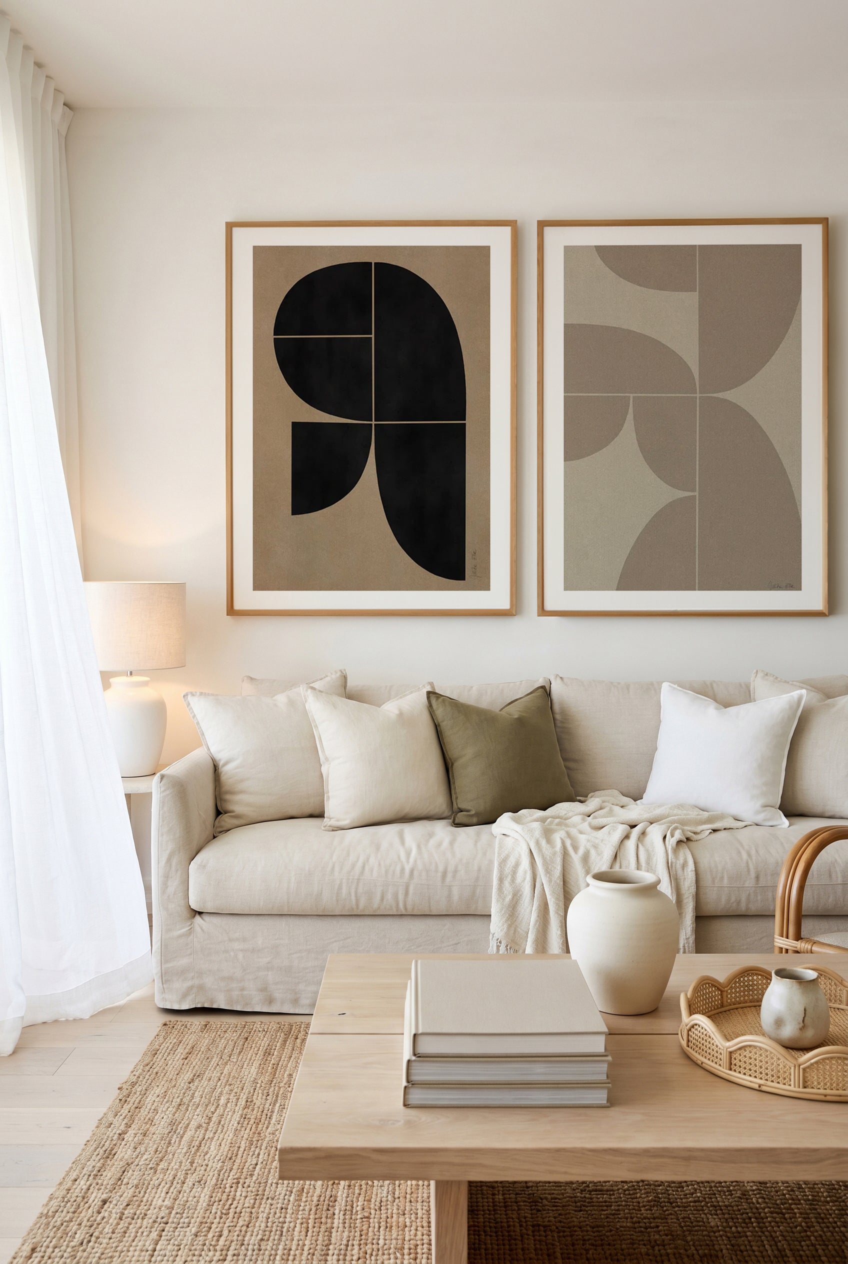 Rounded No 1 & 2 by Julita Elbe Art Print Set of 2 | Matching Wall Art