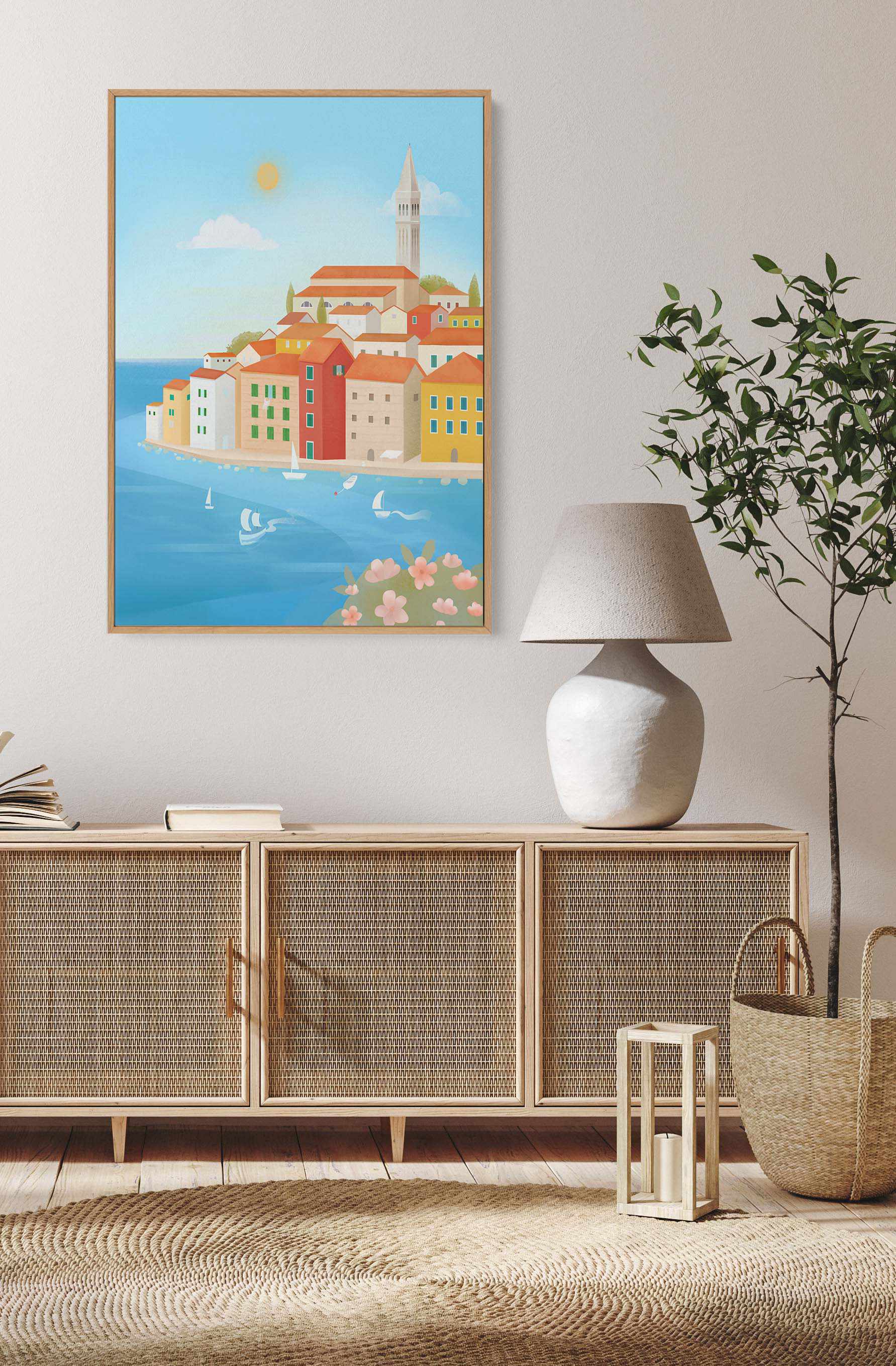 Rovinj Croatia By Petra Lizde | Framed Canvas Art Print