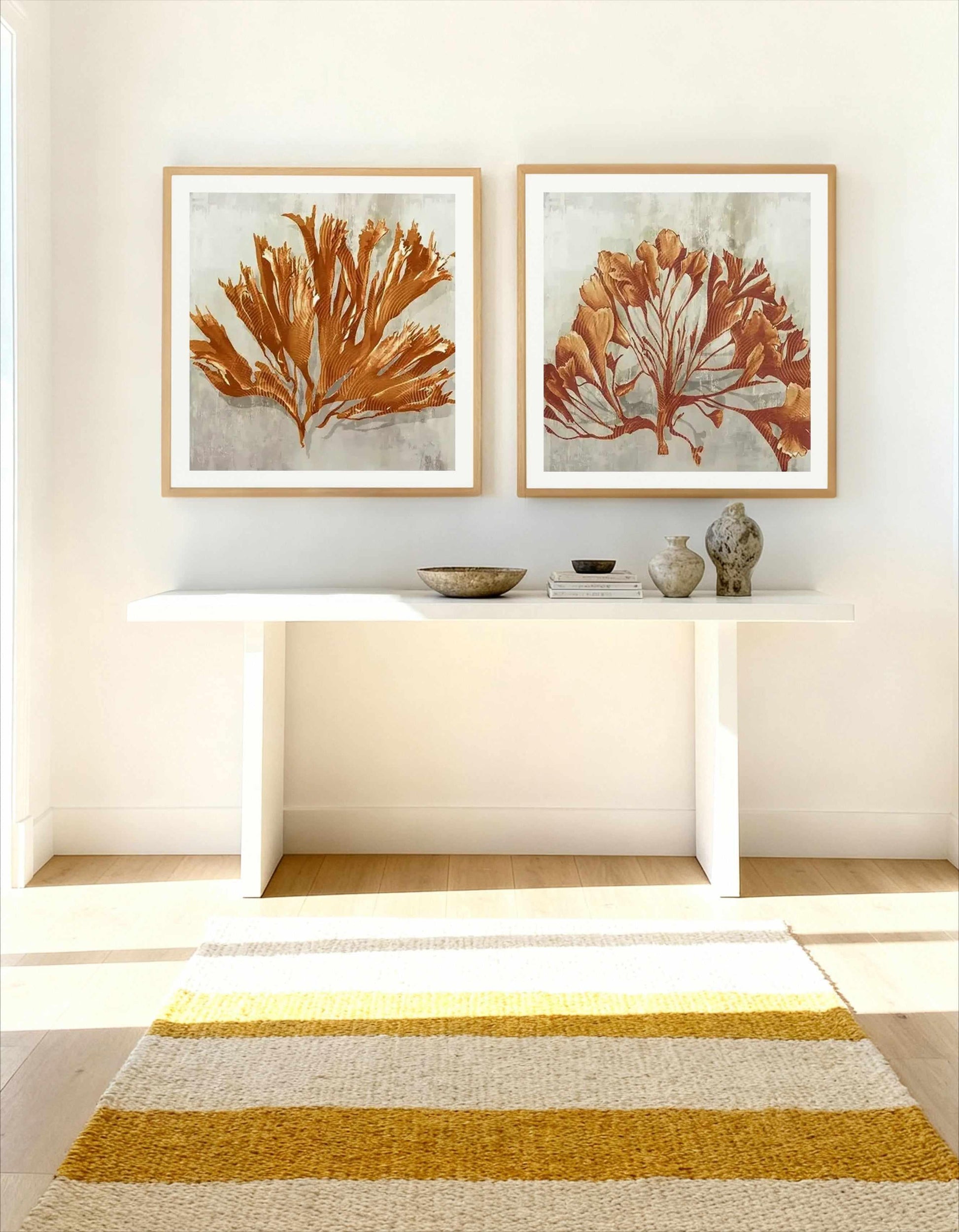 Rustic Coral I & II Art Print Set of 2 | Matching Wall Art from Olive et Oriel where you can shop wallpaper and artworks online