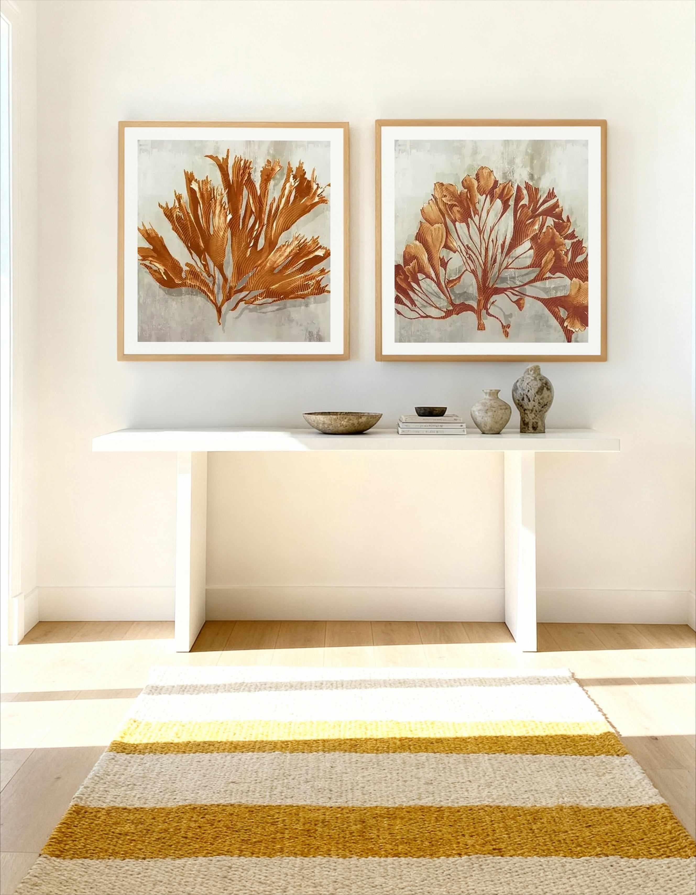 Rustic Coral I & II Art Print Set of 2 | Matching Wall Art from Olive et Oriel where you can shop wallpaper and artworks online