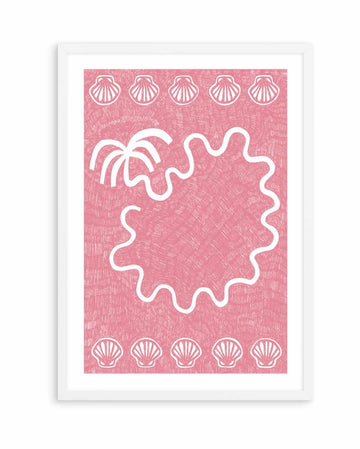 Shells And Palm Tree Baby Pink by Shatha Al Dafai | Art Print from Olive et Oriel where you can shop wallpaper and artworks online