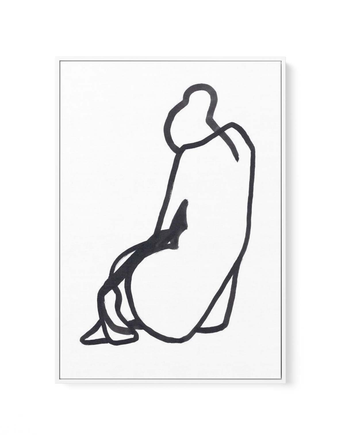 SITTING WOMAN V By Jorgen Hansson | Framed Canvas Art Print