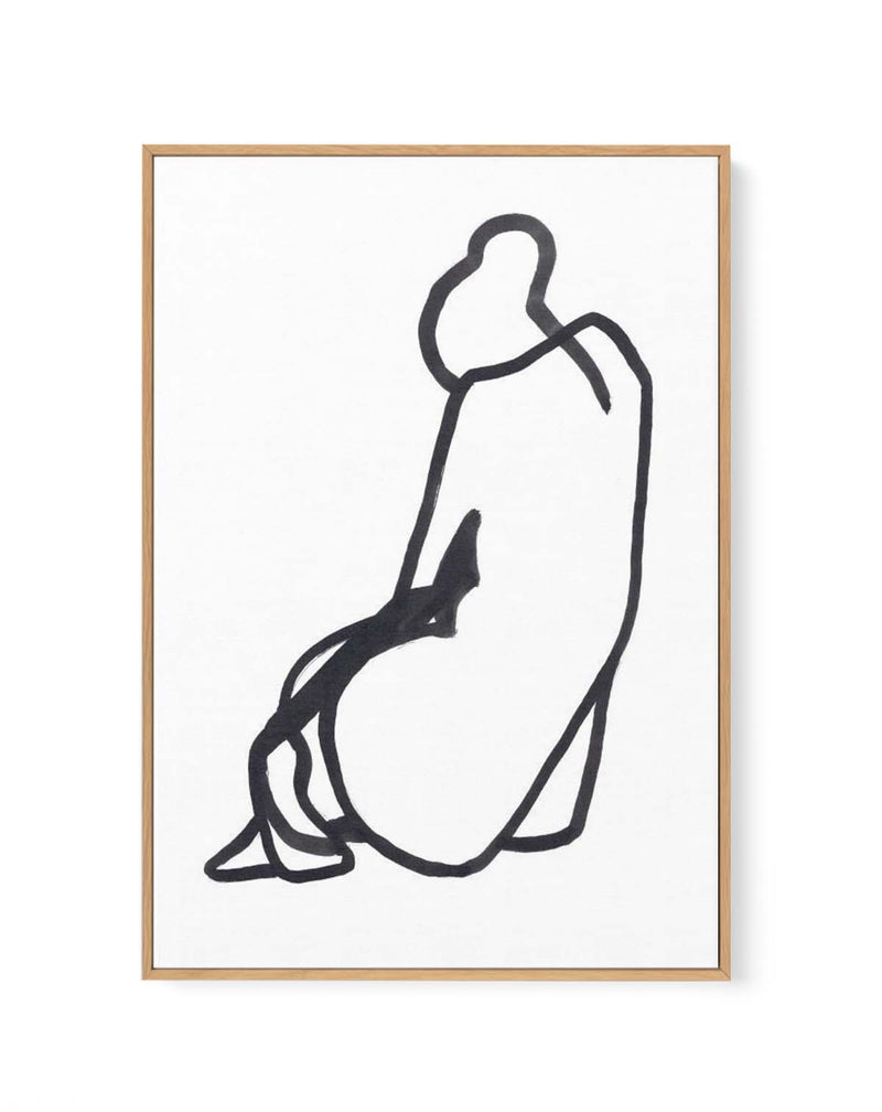 SITTING WOMAN V By Jorgen Hansson | Framed Canvas Art Print