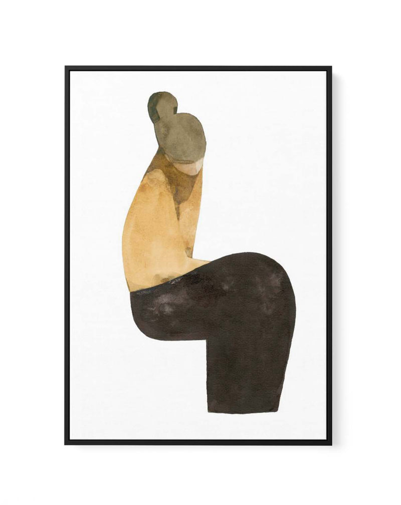 SITTING WOMAN XV By Jorgen Hansson | Framed Canvas Art Print