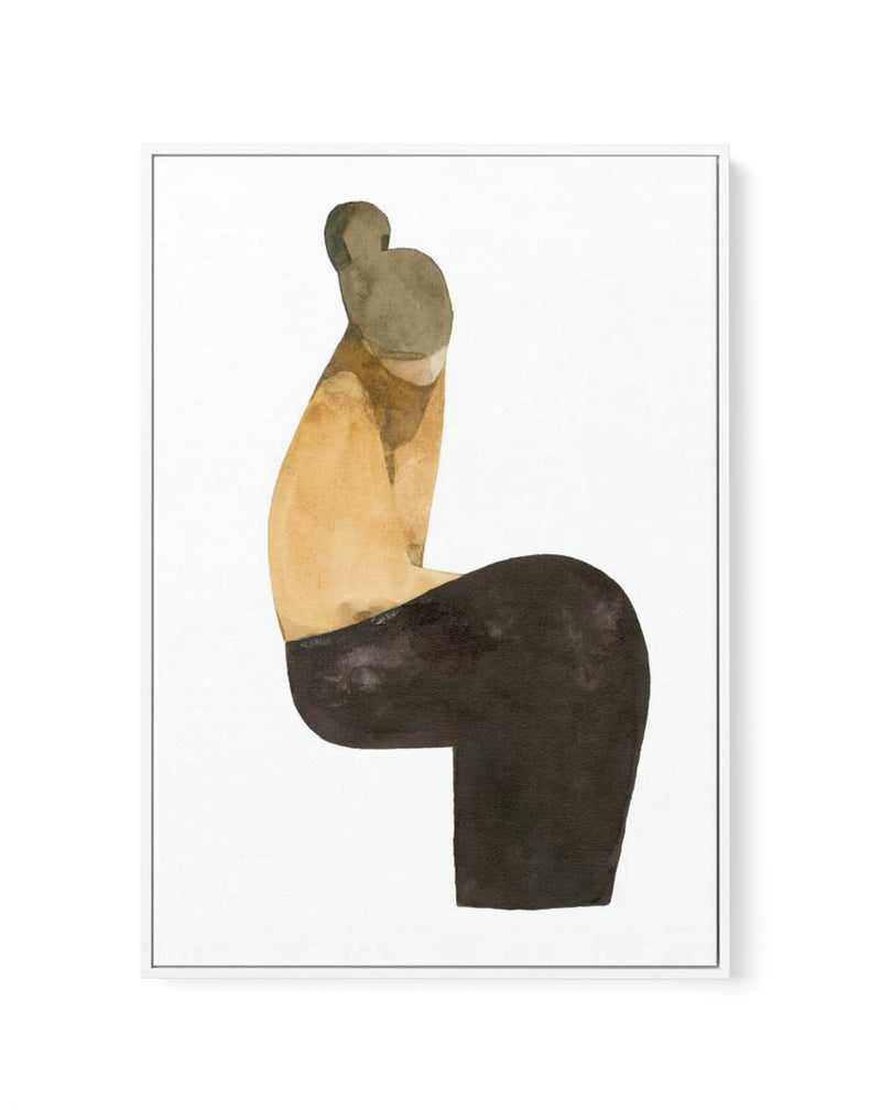 SITTING WOMAN XV By Jorgen Hansson | Framed Canvas Art Print