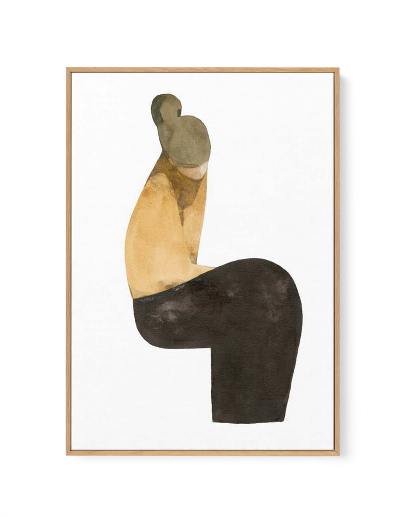 SITTING WOMAN XV By Jorgen Hansson | Framed Canvas Art Print