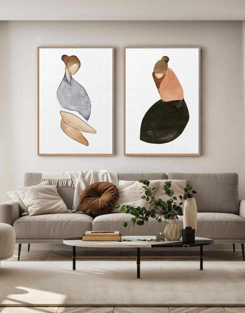 SITTING WOMAN Xl By Jorgen Hansson | Framed Canvas Art Print