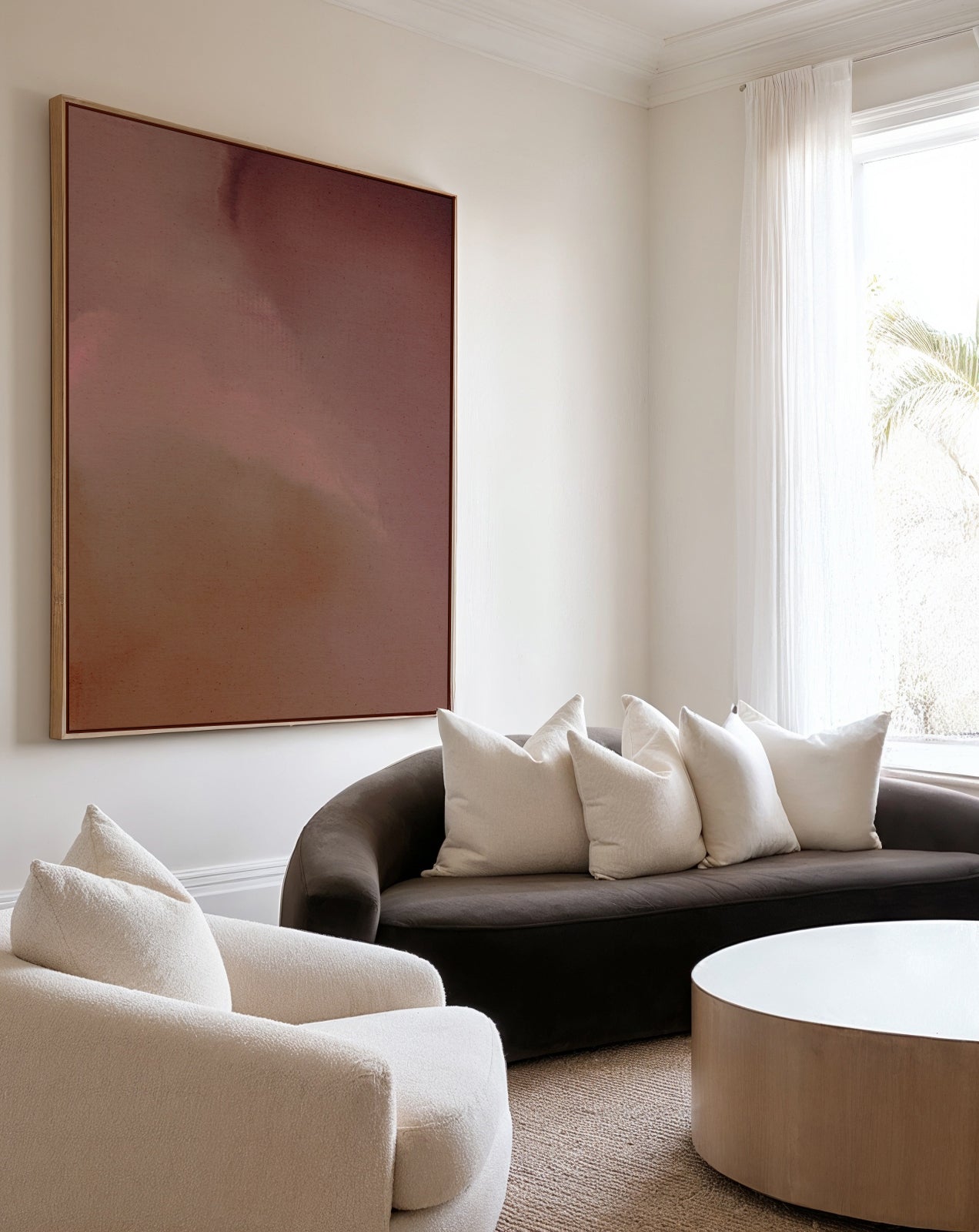 Soft Layers Abstract 2 by Shatha Al Dafai | Framed Canvas Art Print