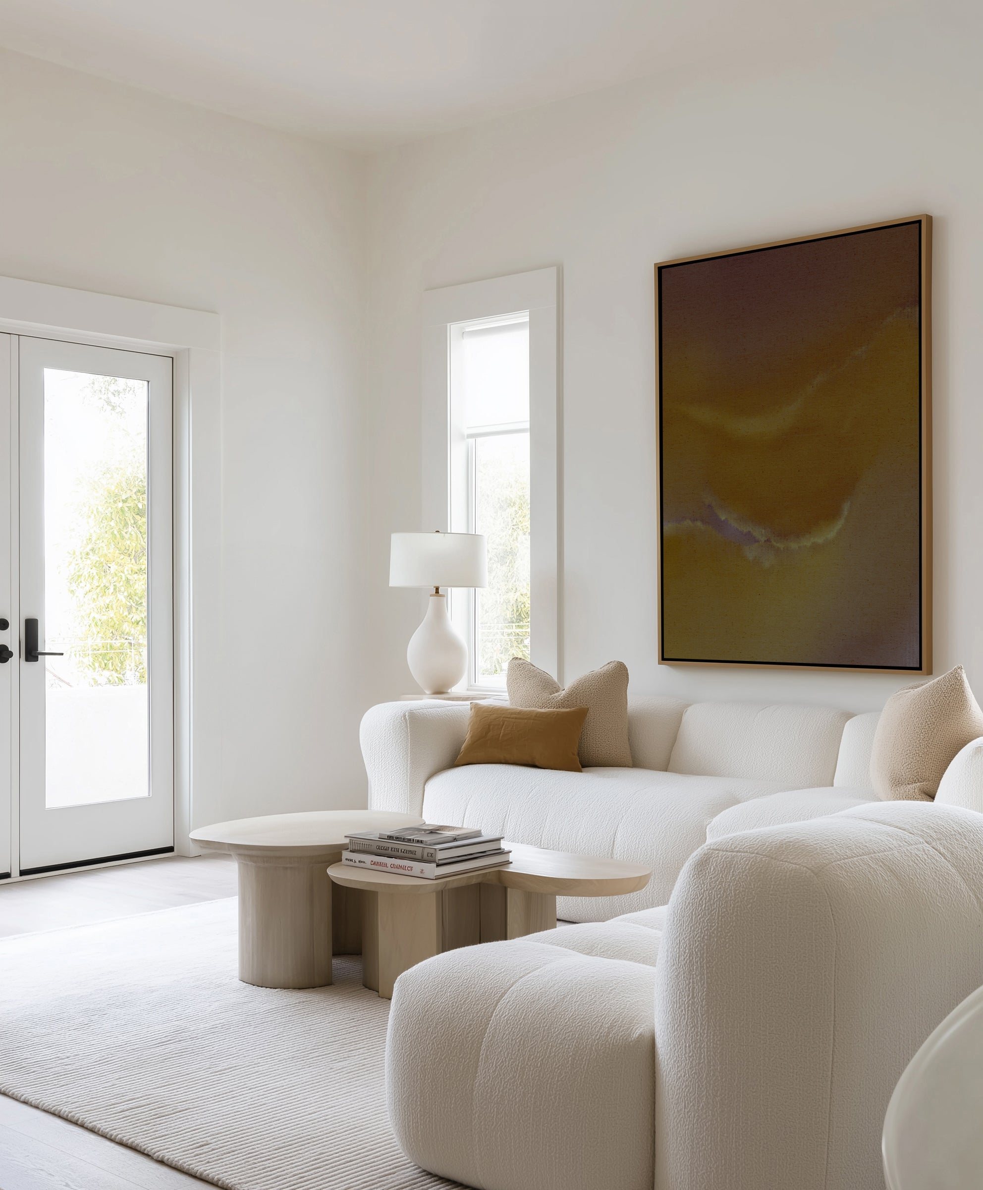 Soft Layers Abstract 3 by Shatha Al Dafai | Framed Canvas Art Print