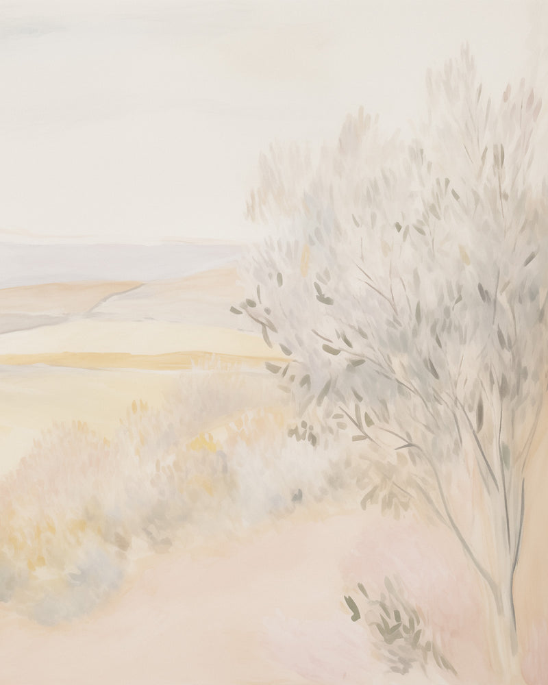 Soft Golden Horizon Mural Wallpaper from Olive et Oriel where you can shop wallpaper and artworks online