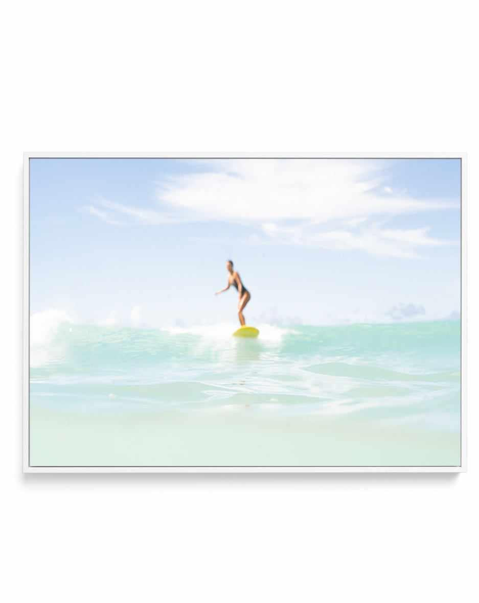 Soliel Surfer Girl, Waikiki Beach by Michael Geercke | Framed Canvas Art Print from Olive et Oriel where you can shop wallpaper and artworks online