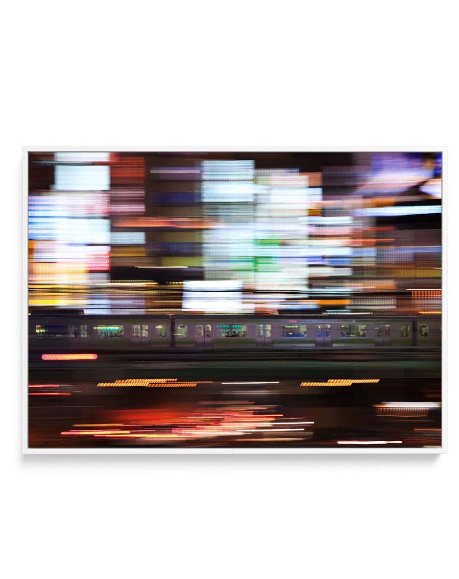Speeding City Lights by Shigehiro Ono | Framed Canvas Art Print