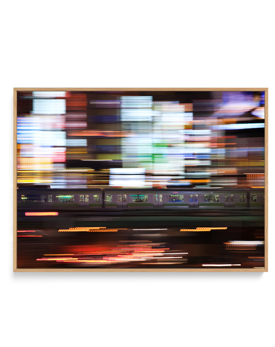 Speeding City Lights by Shigehiro Ono | Framed Canvas Art Print