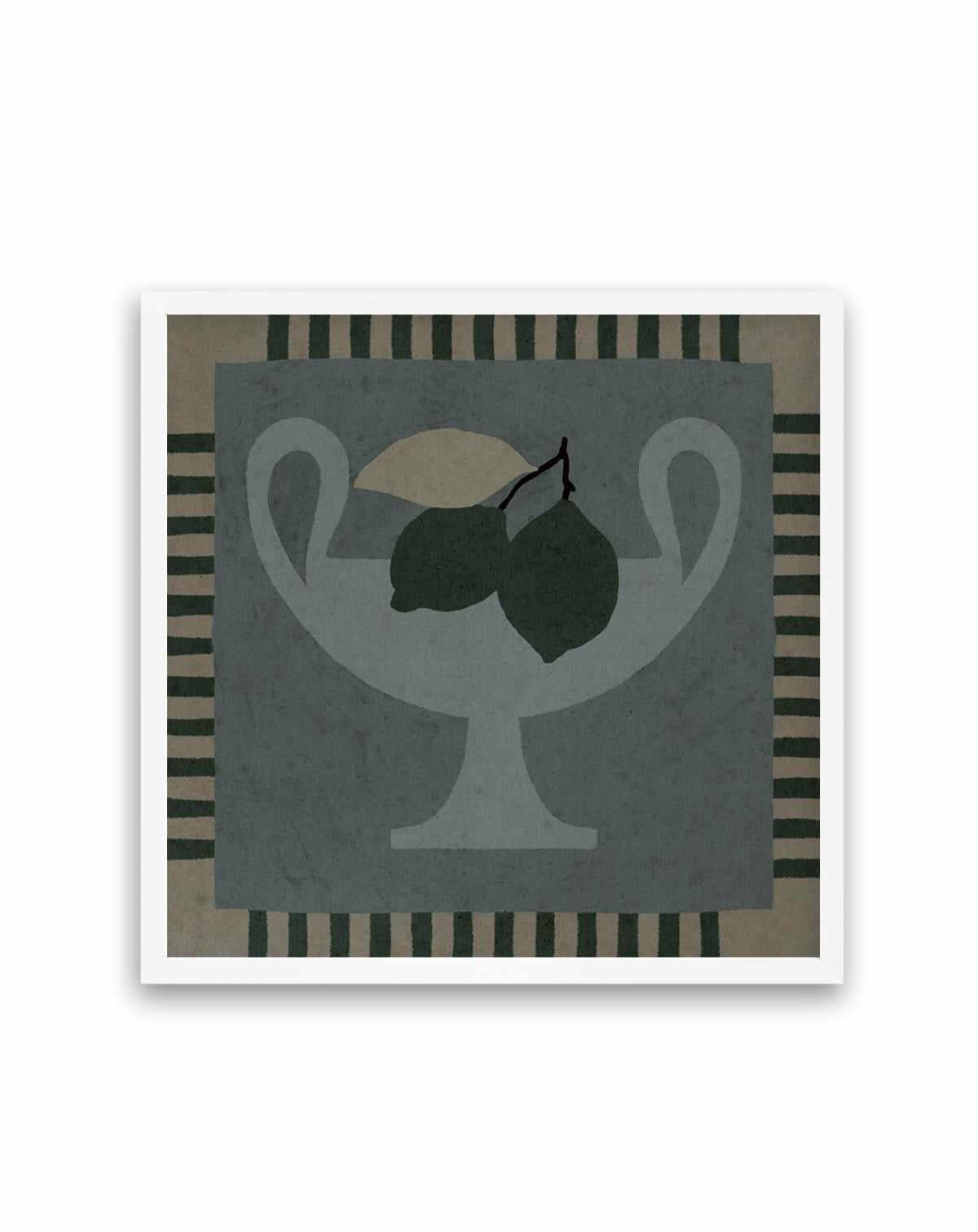 Still Life With Vase And Lemons II by Shatha Al Dafai | Art Print from Olive et Oriel where you can shop wallpaper and artworks online