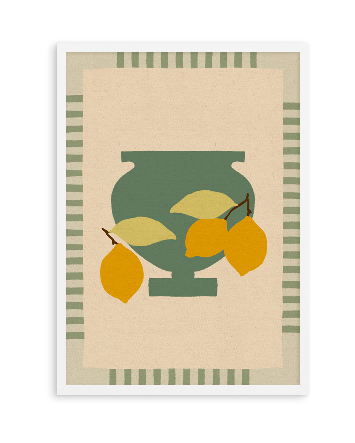 Still Life With Vase And Lemons III Color Edition by Shatha Al Dafai | Art Print