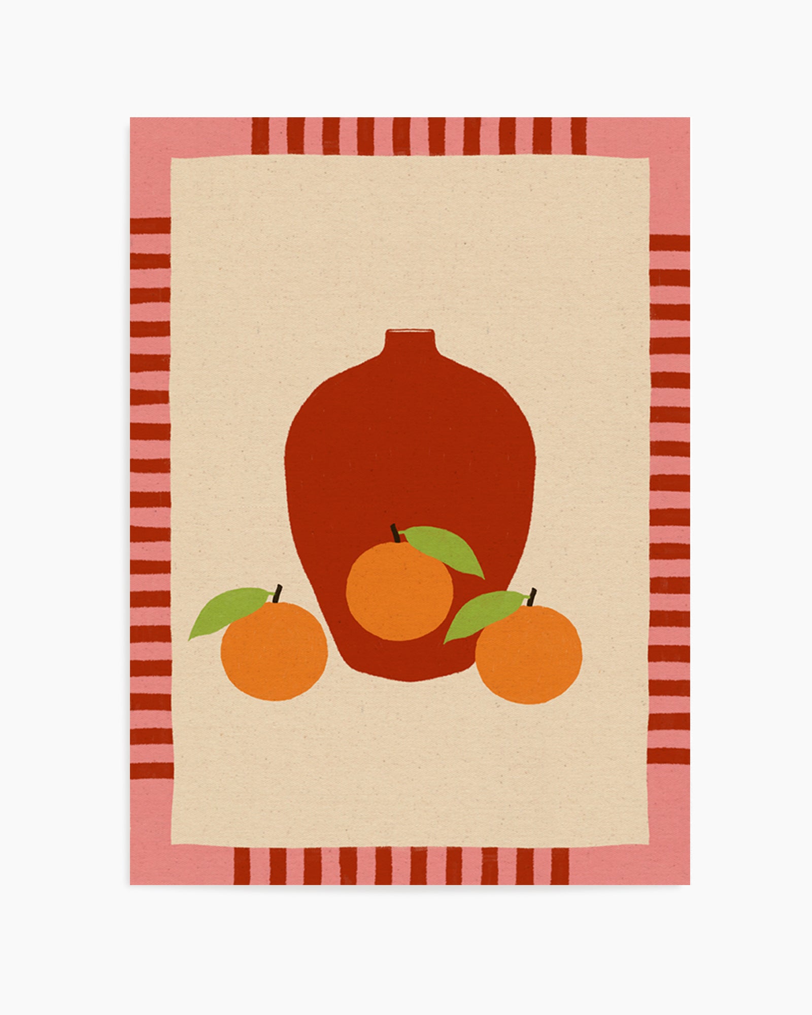 Still Life With Vase And Oranges II Color Edition by Shatha Al Dafai | Art Print