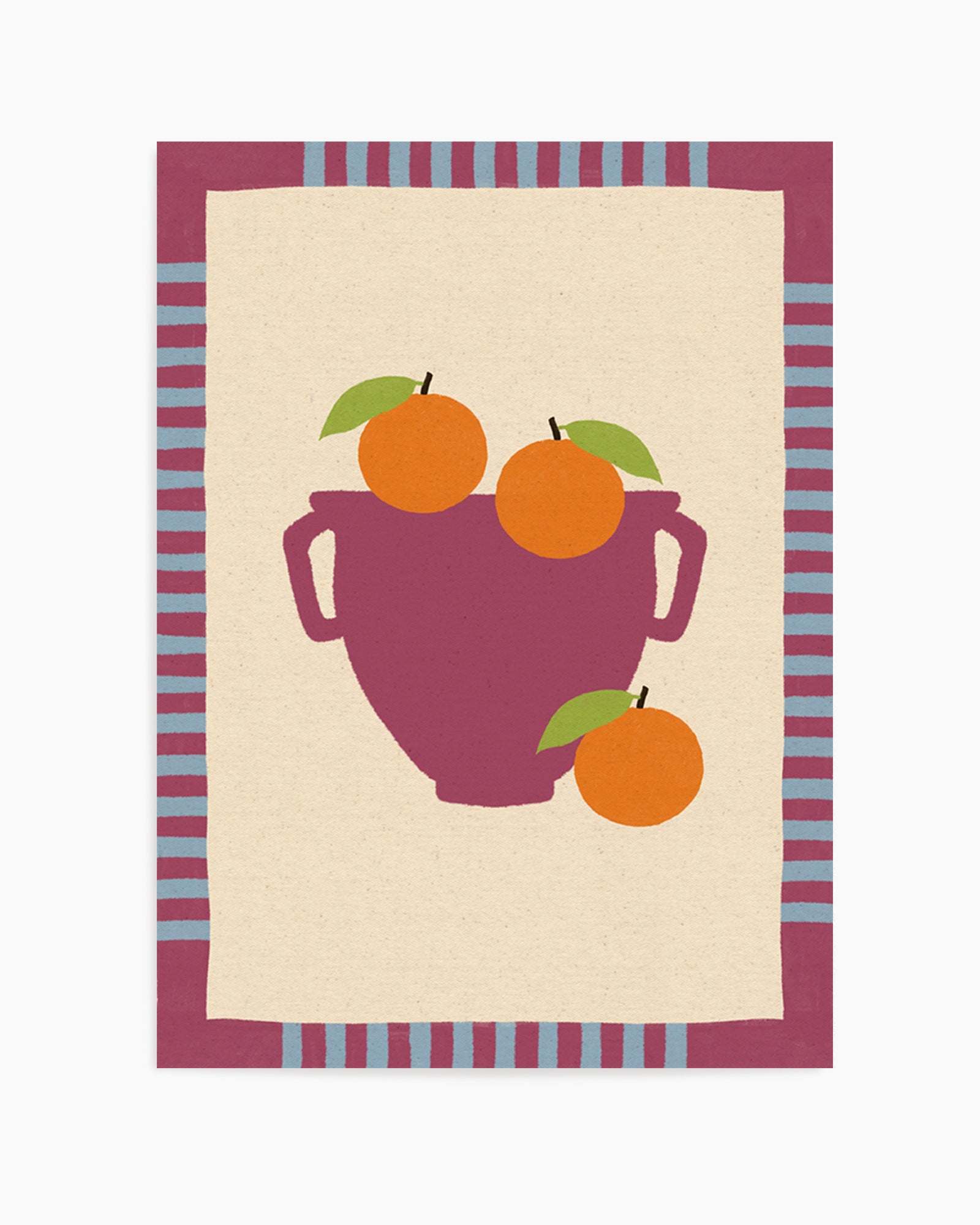 Still Life With Vase And Oranges III Color Edition by Shatha Al Dafai | Art Print
